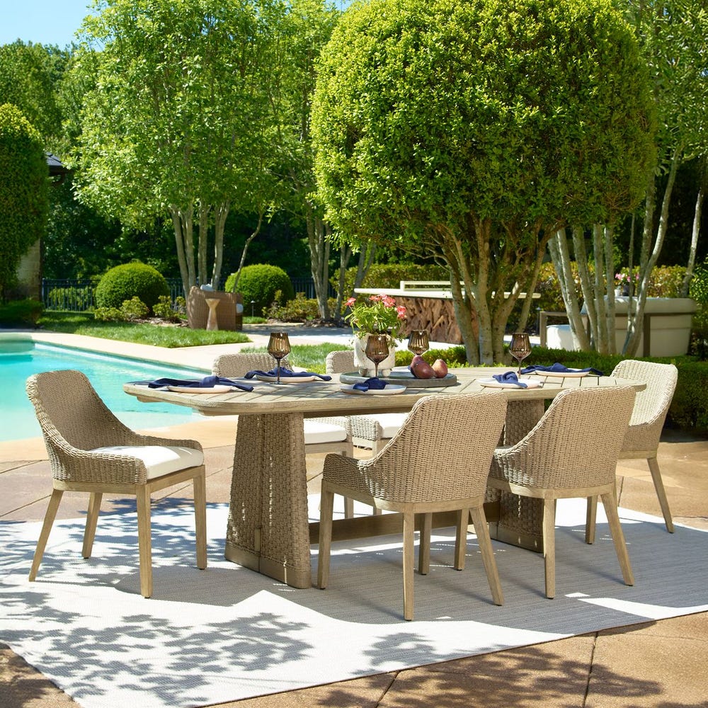 Uttermost Harbor Herringbone Indoor-Outdoor Dining Table