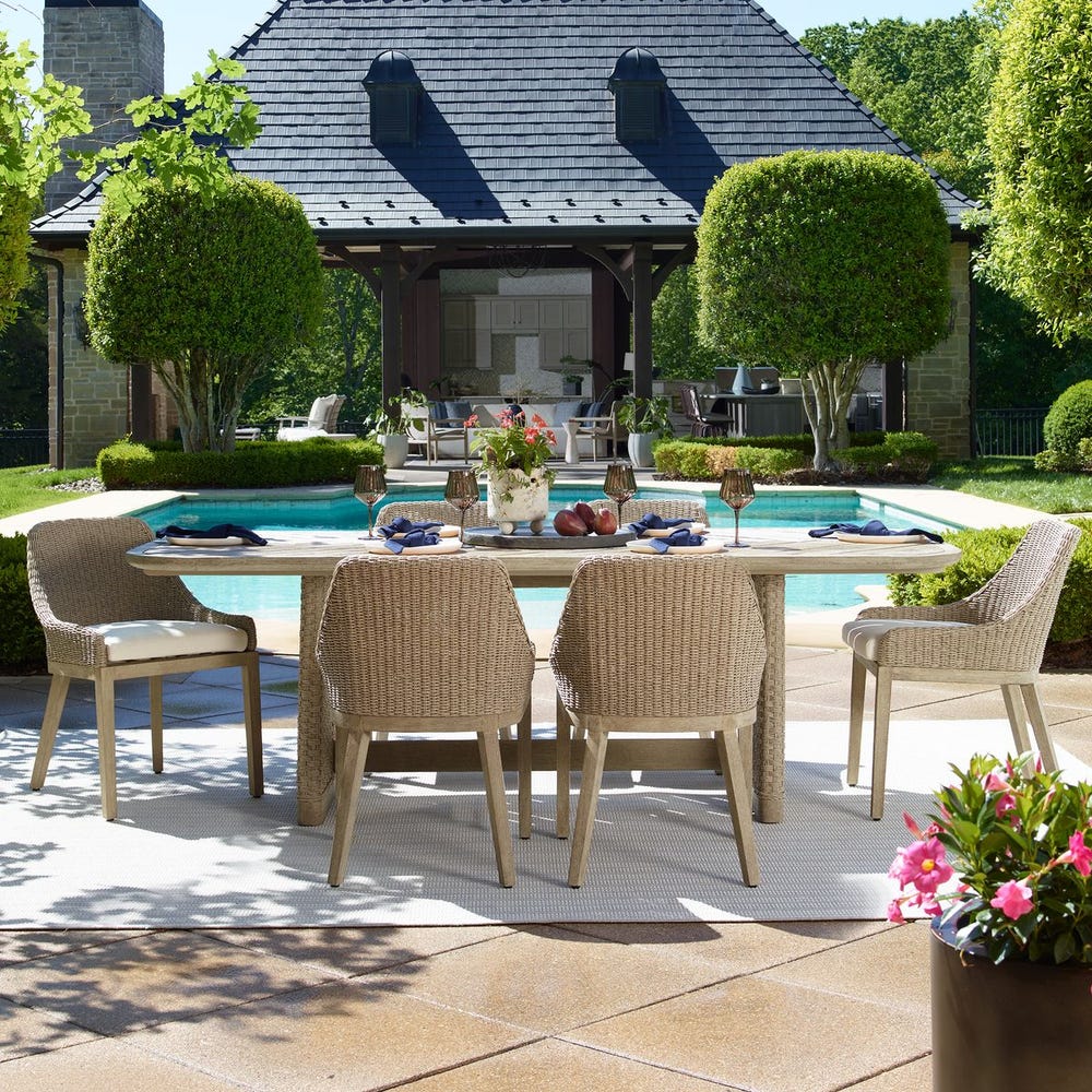 Uttermost Harbor Herringbone Indoor-Outdoor Dining Table