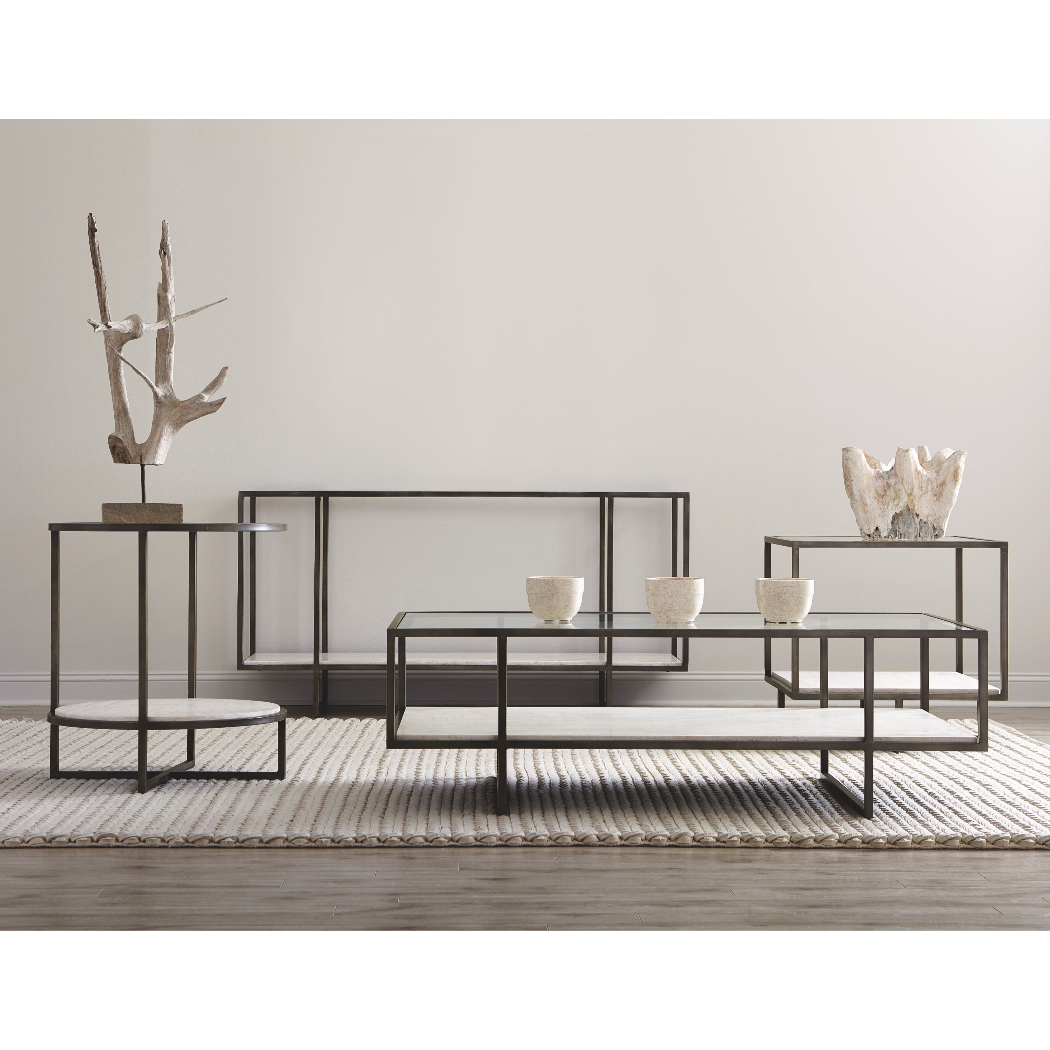 Harlow Metal Round Chairside Table by Bernhardt