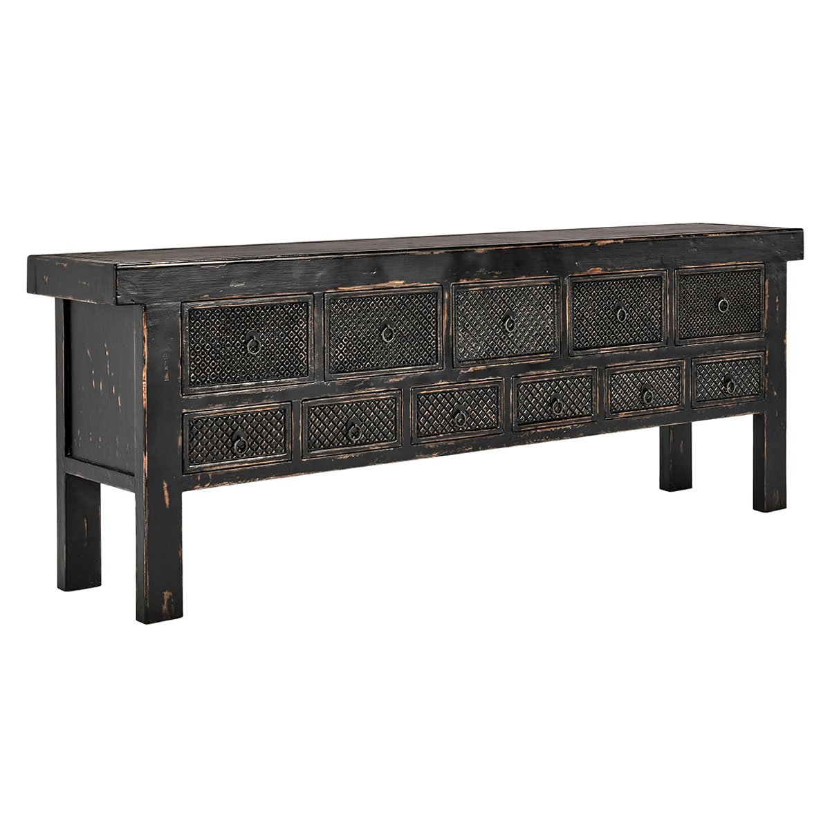 Lahey Reclaimed Pine 11-Drawer Console Table