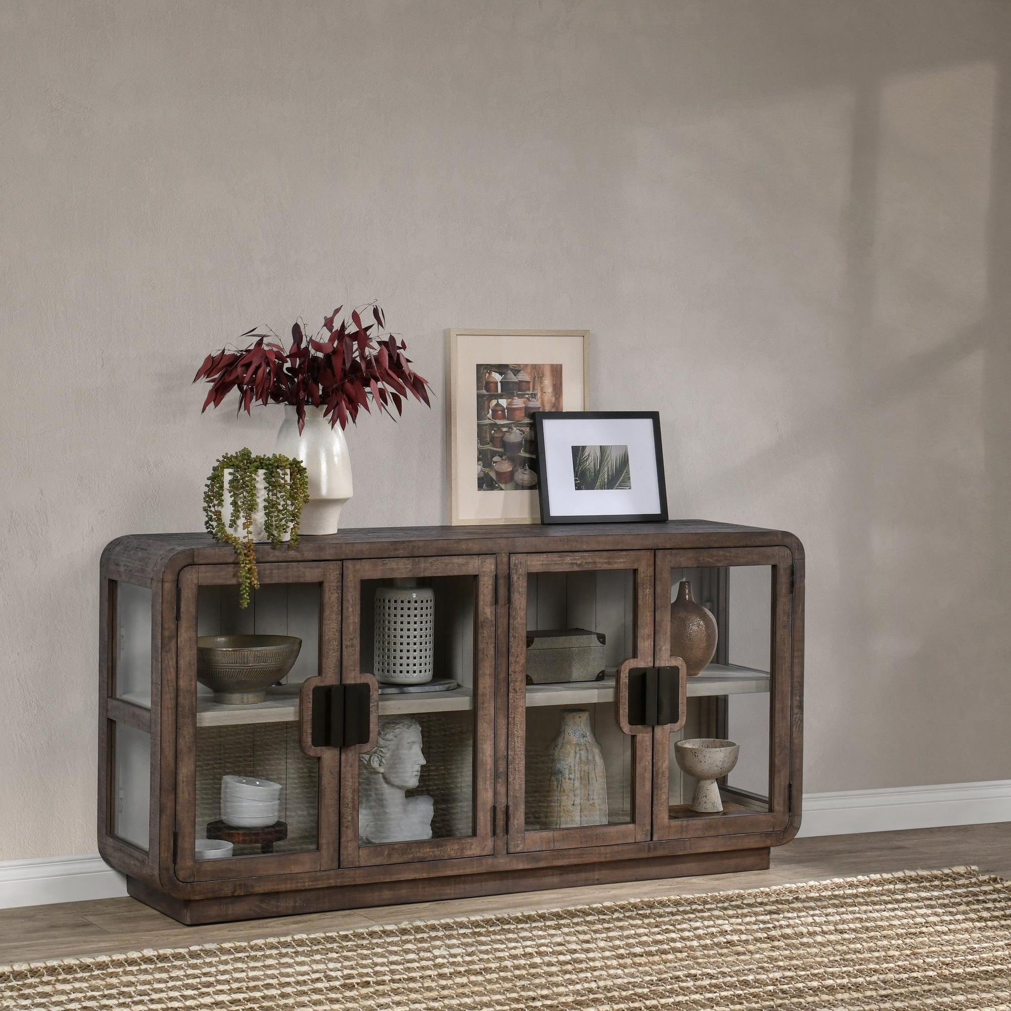 Ollie 4 Door Buffet Brown