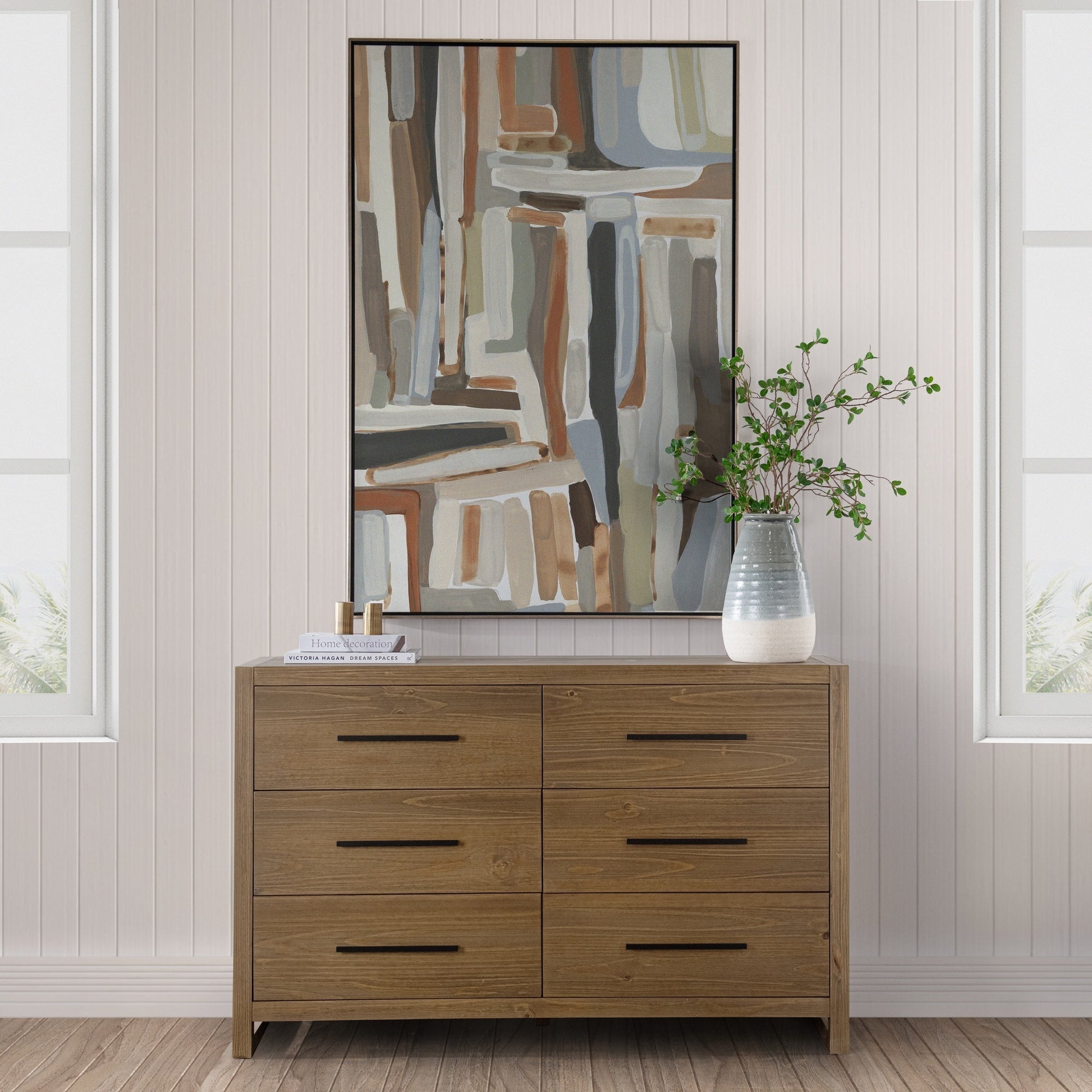 Fenmore 6 Drawer Dresser - Honey