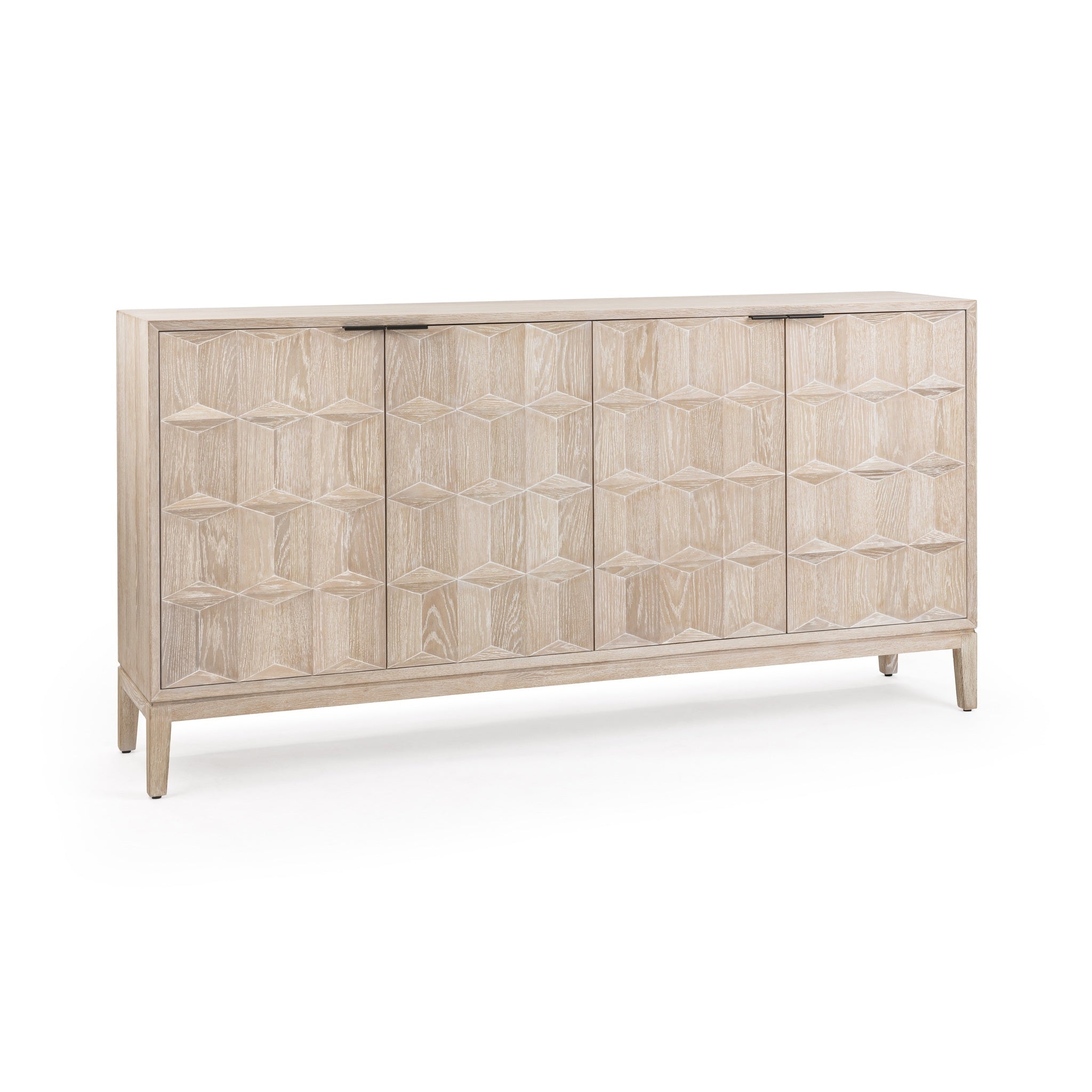 Mira Oak Wood 4Dr Cabinet - Soft Ash