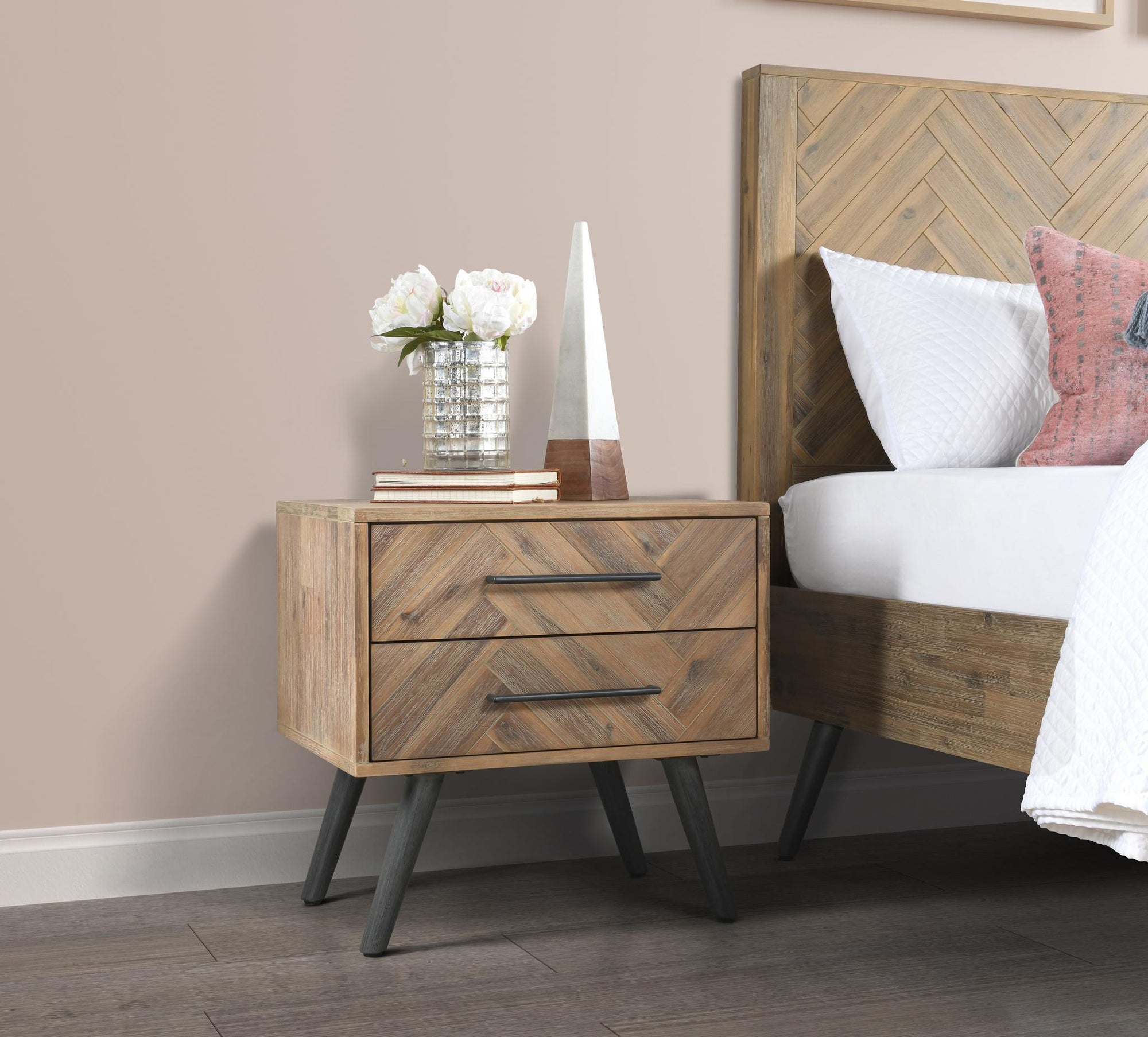 Dexter 2 Drawer Nightstand - Multi Natural