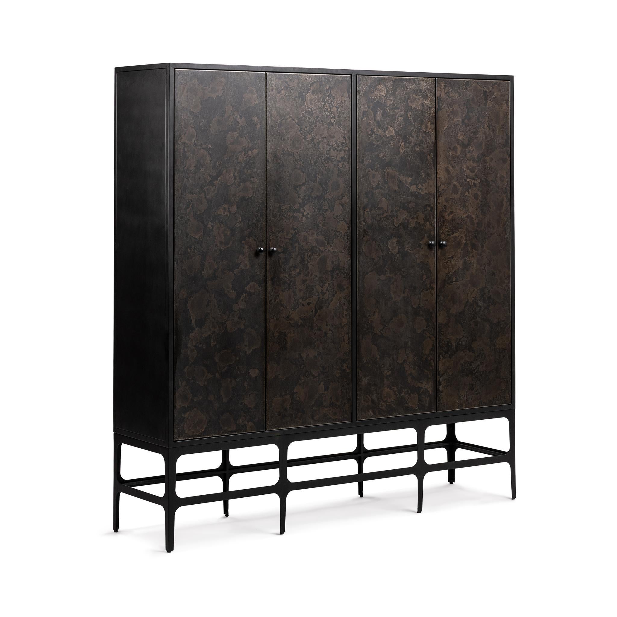 Amilio Tall Cabinet - Rust Noir