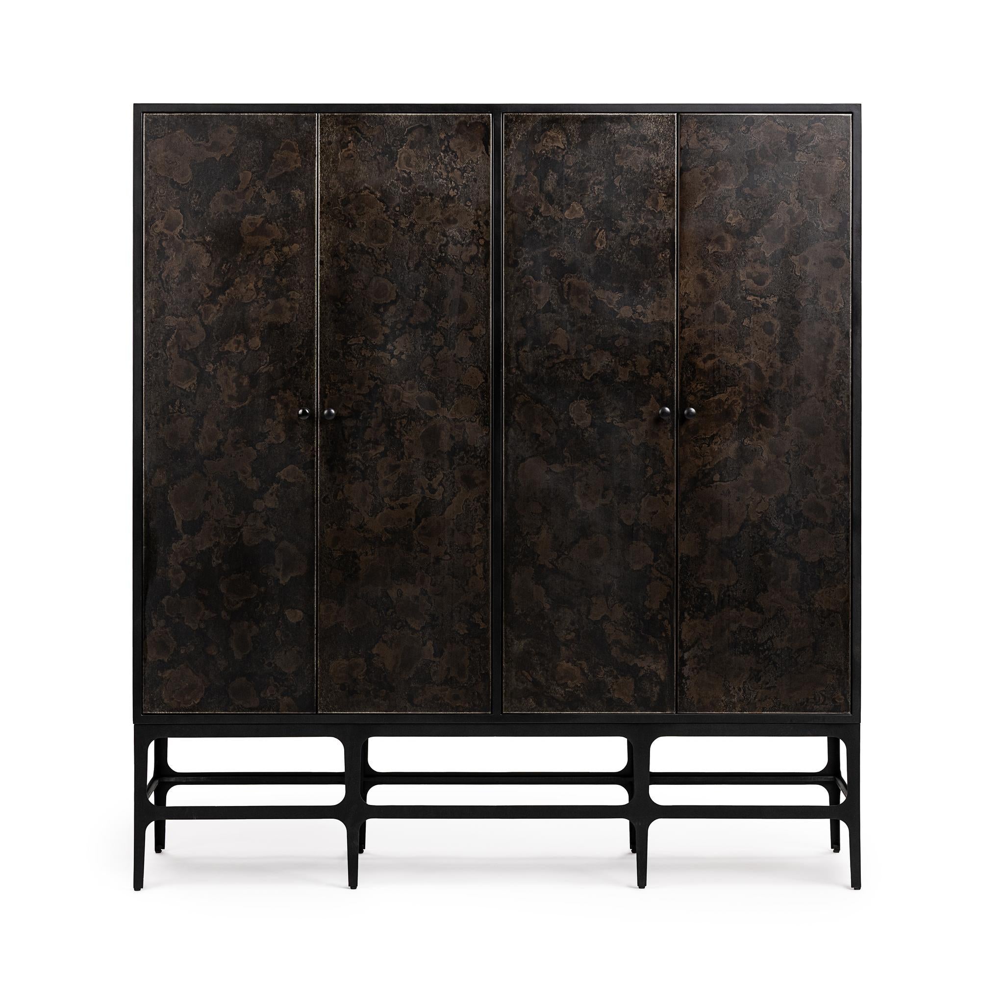 Amilio Tall Cabinet - Rust Noir