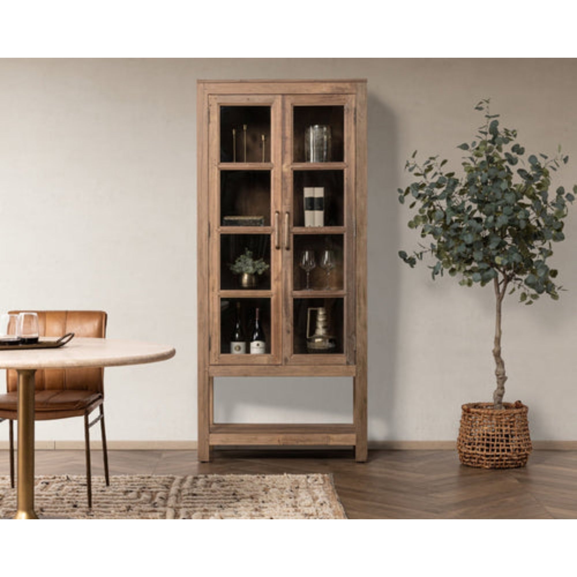Kharga Reclaimed Wood Tall Cabinet - Natural