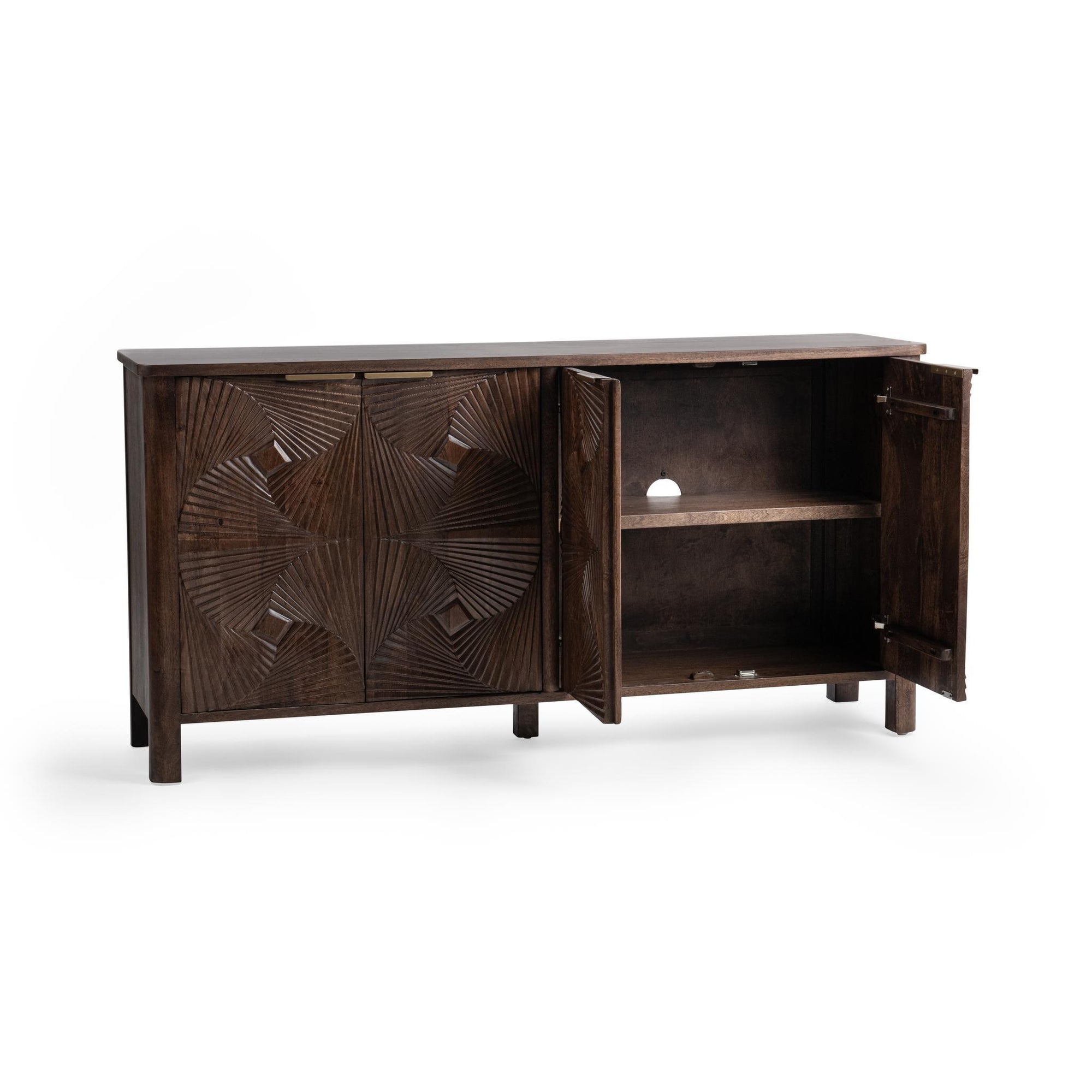 Lina 4 Door Cabinet - Kona Brown
