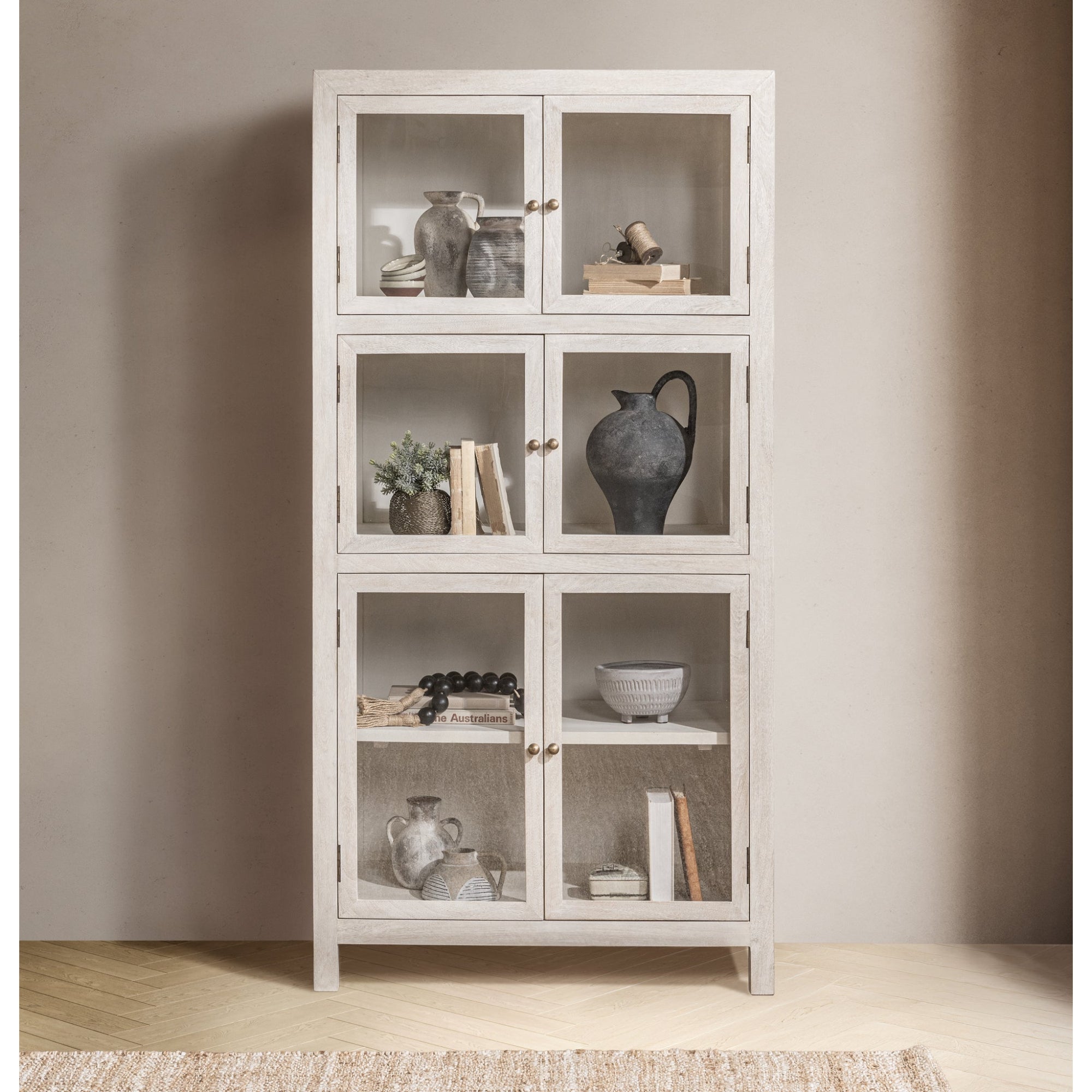 Hera Display Cabinet - Creamwood