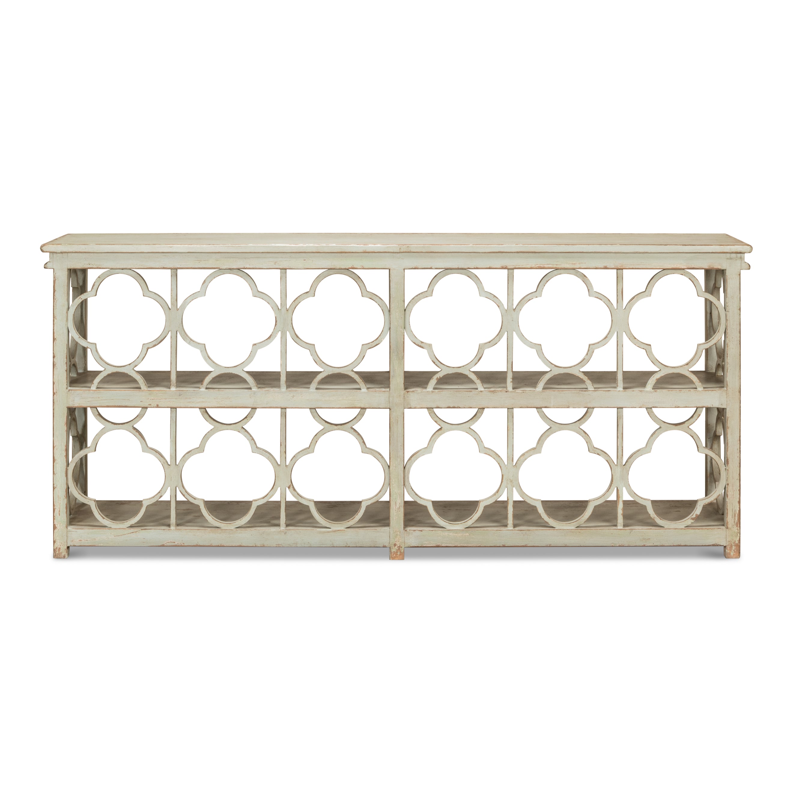 Quatrefoil Bookshelf Console Table