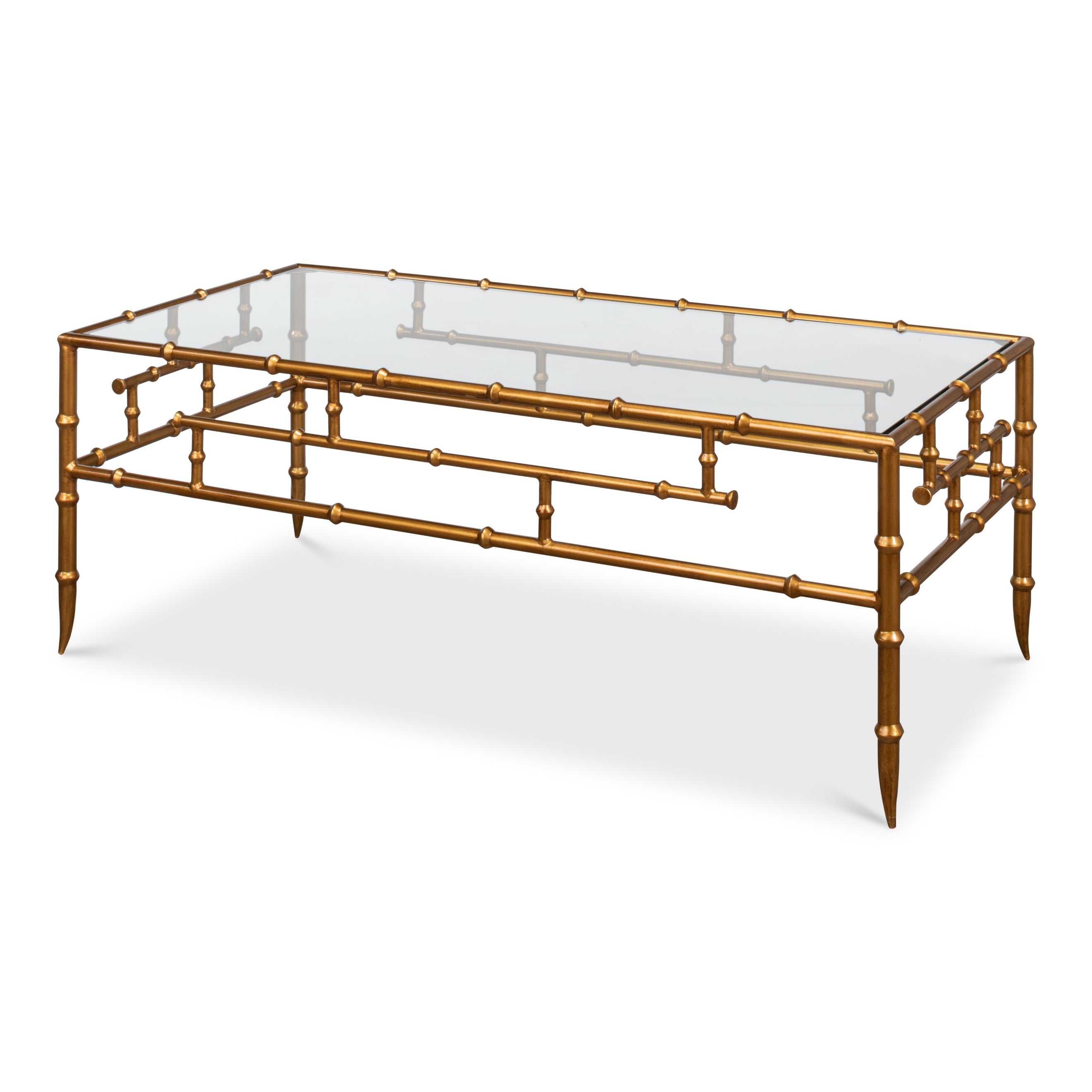 Faux 48" Bamboo Metal Coffee Table