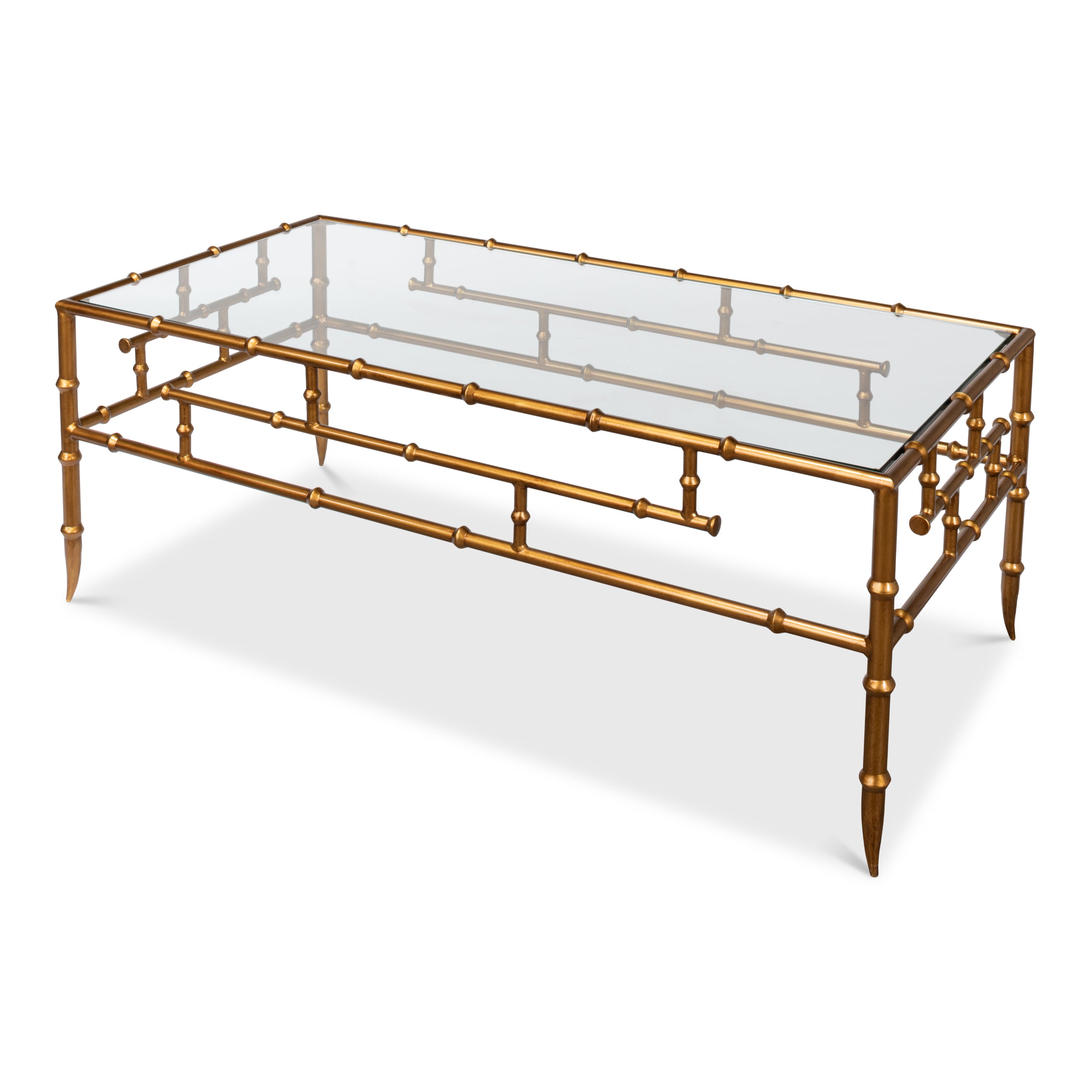 Faux 48" Bamboo Metal Coffee Table