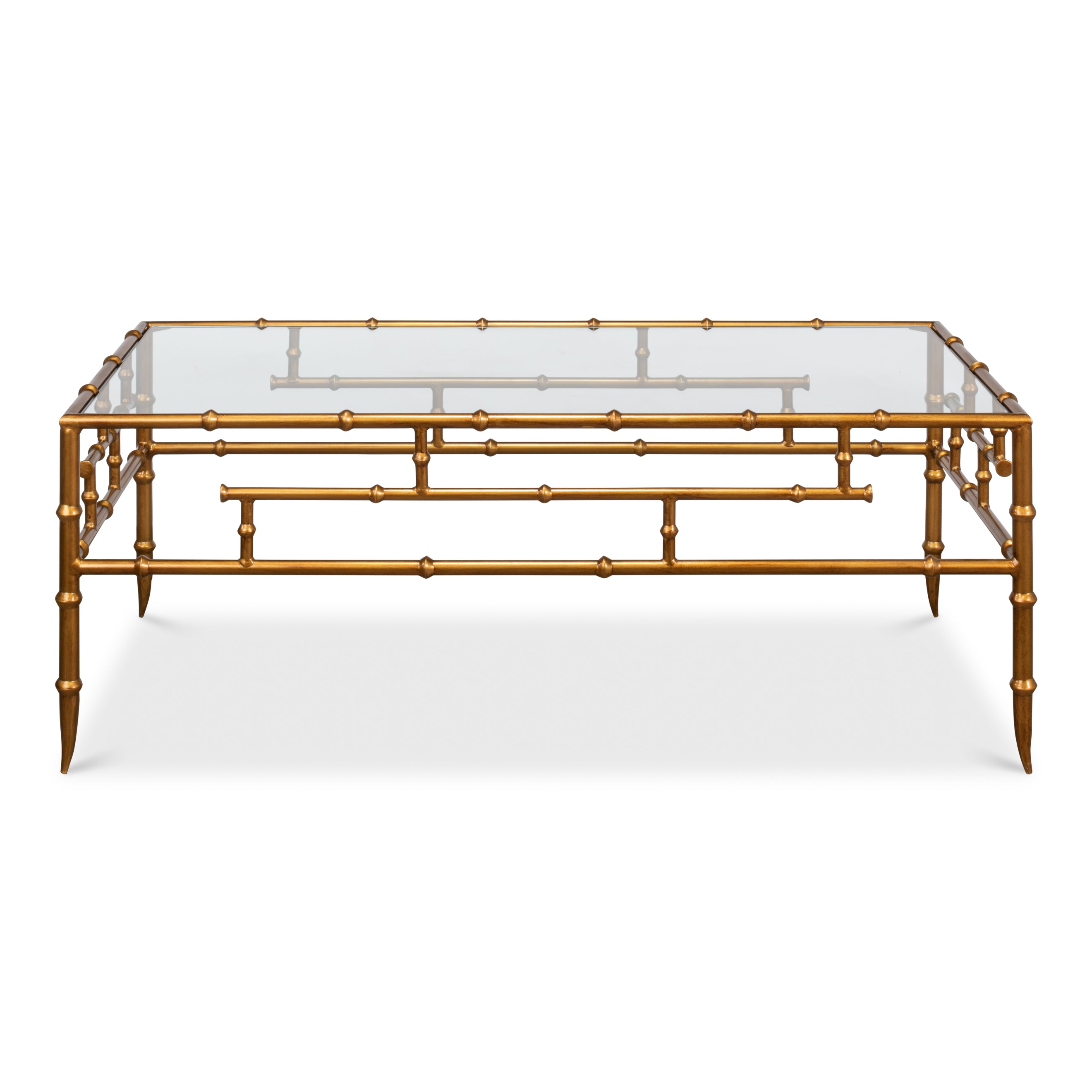 Faux 48" Bamboo Metal Coffee Table