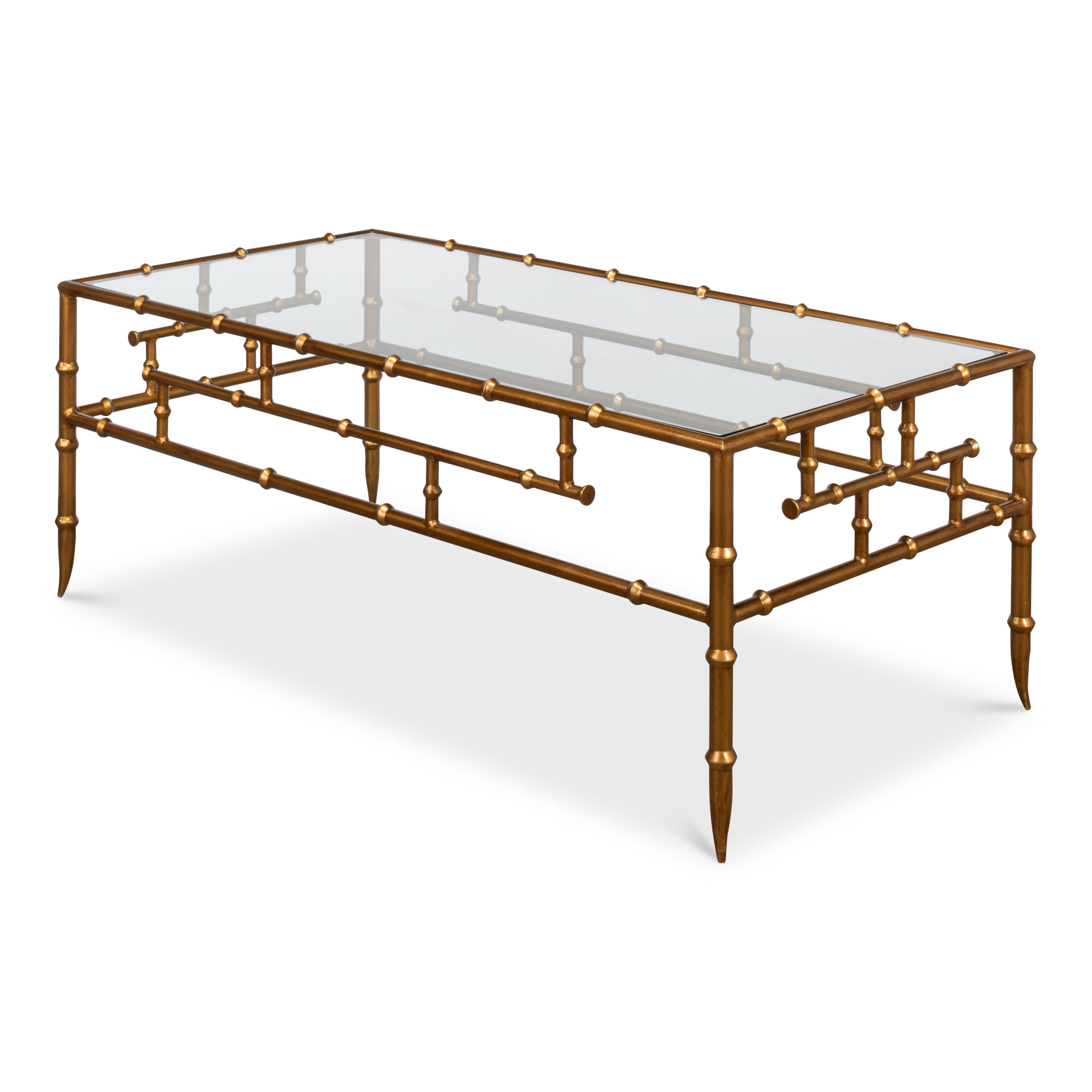 Faux 48" Bamboo Metal Coffee Table
