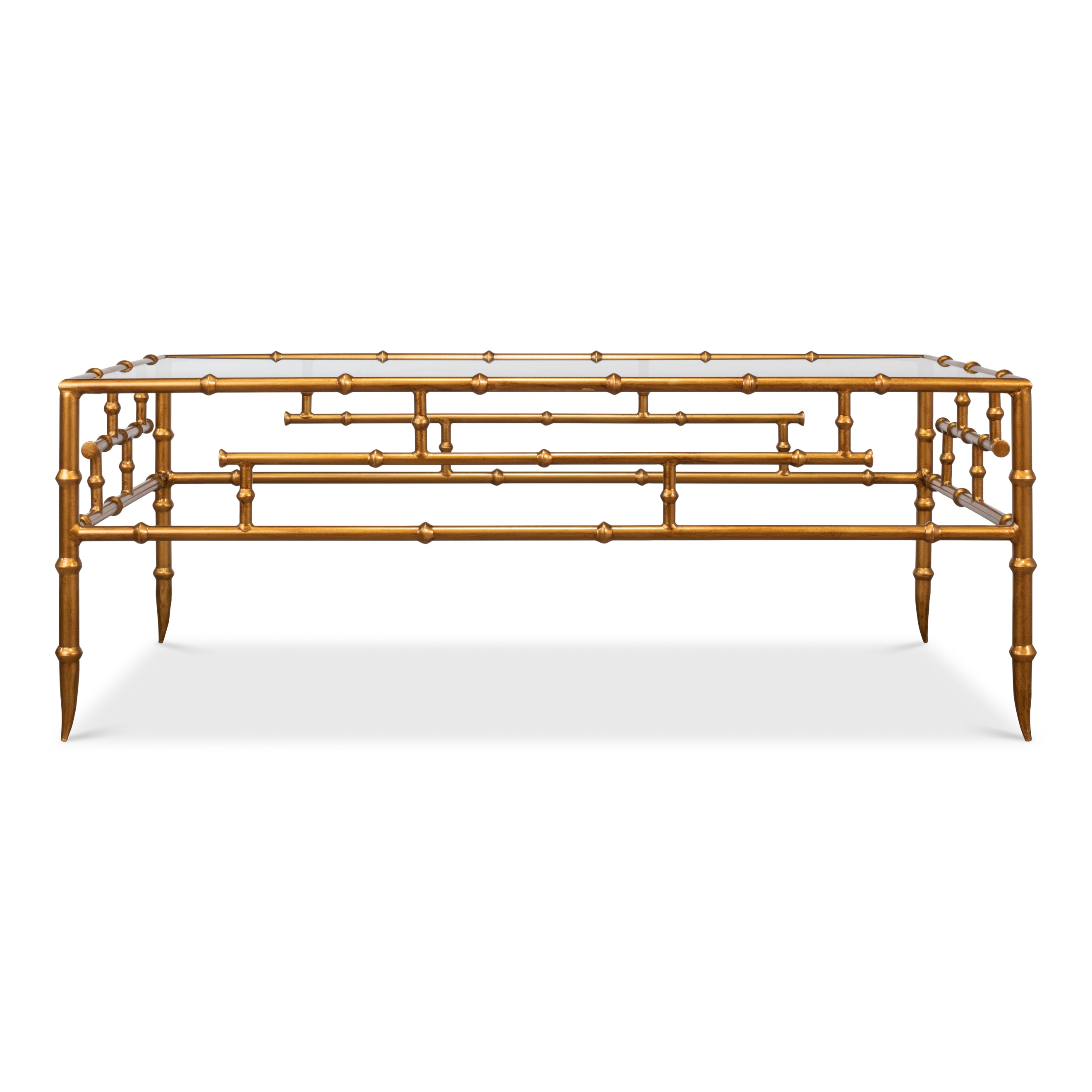 Faux 48" Bamboo Metal Coffee Table