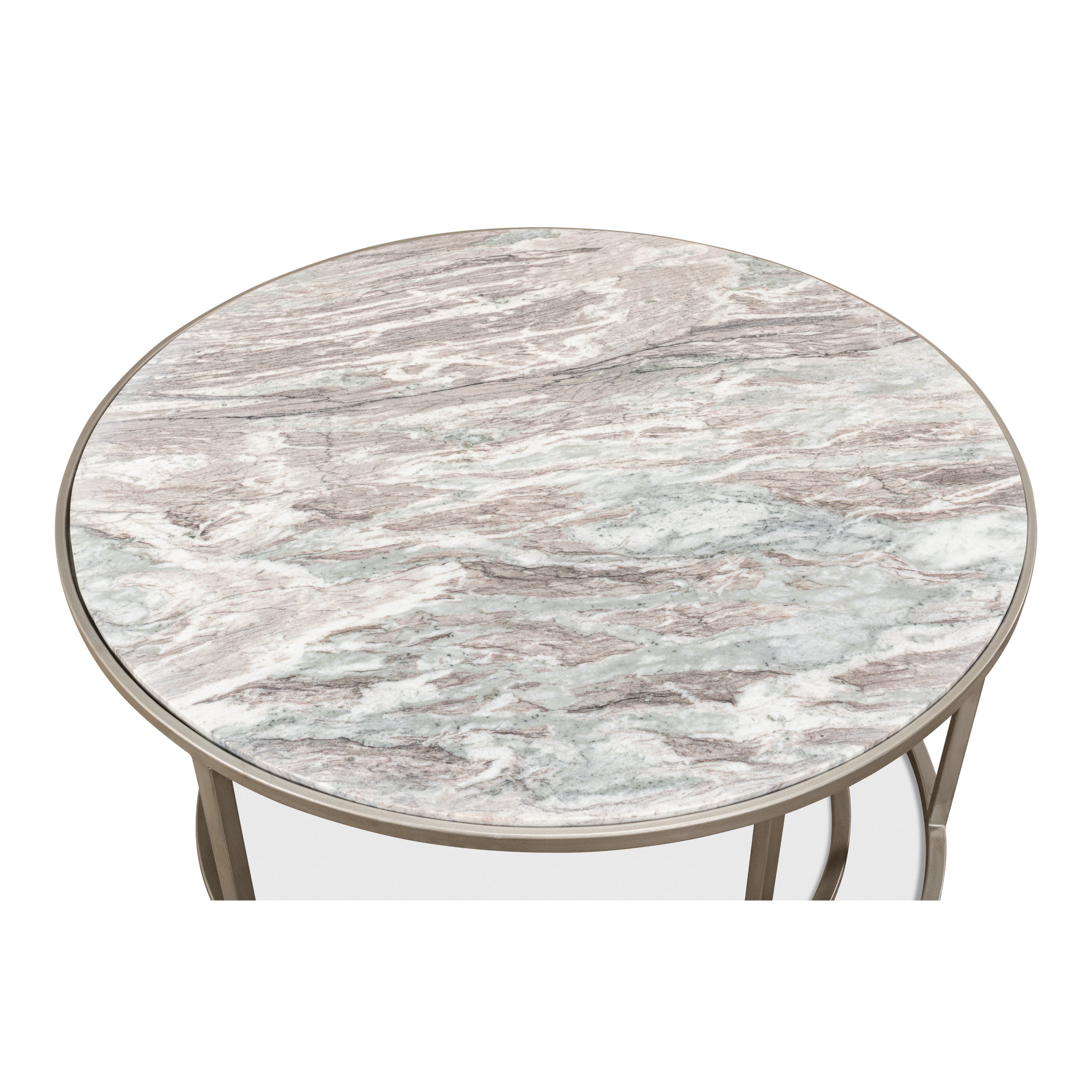 Round Nesting Tables Set of 2 - Marble Top