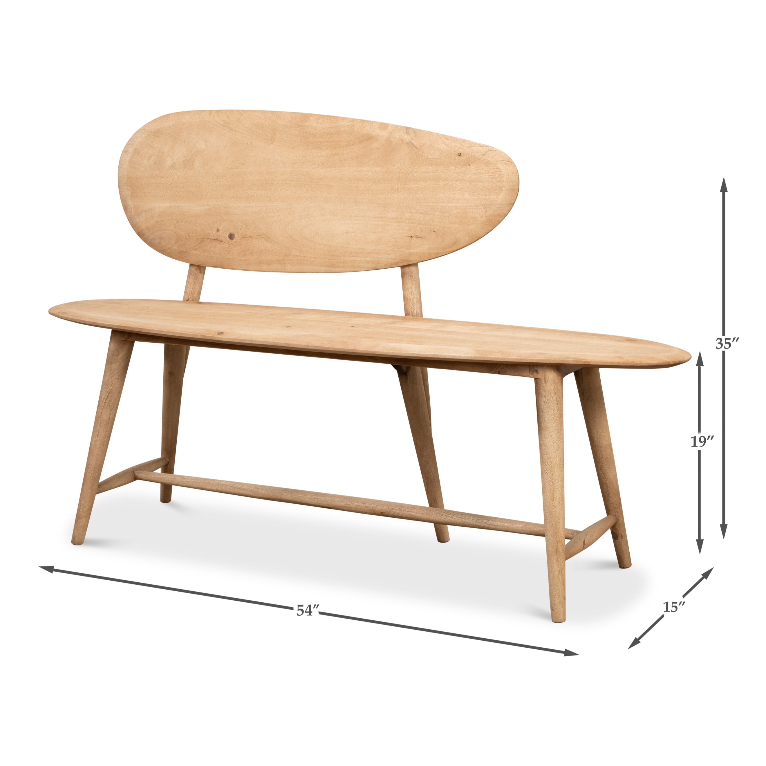 Pebble Bench (1 Back) - Lionskin Finish