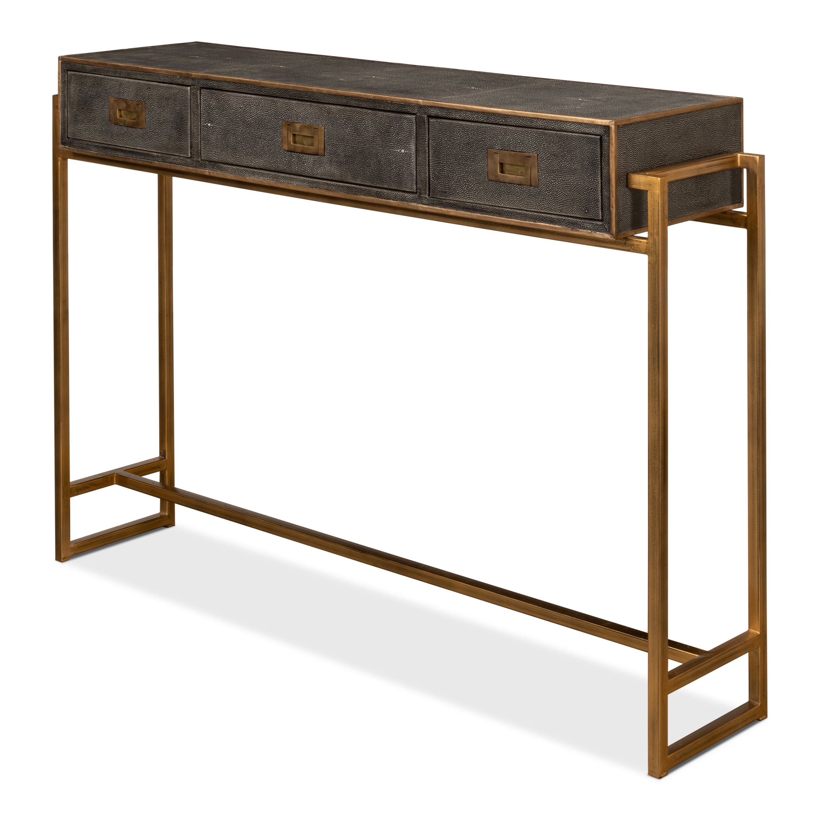 Shagreen Gold & Gray Console