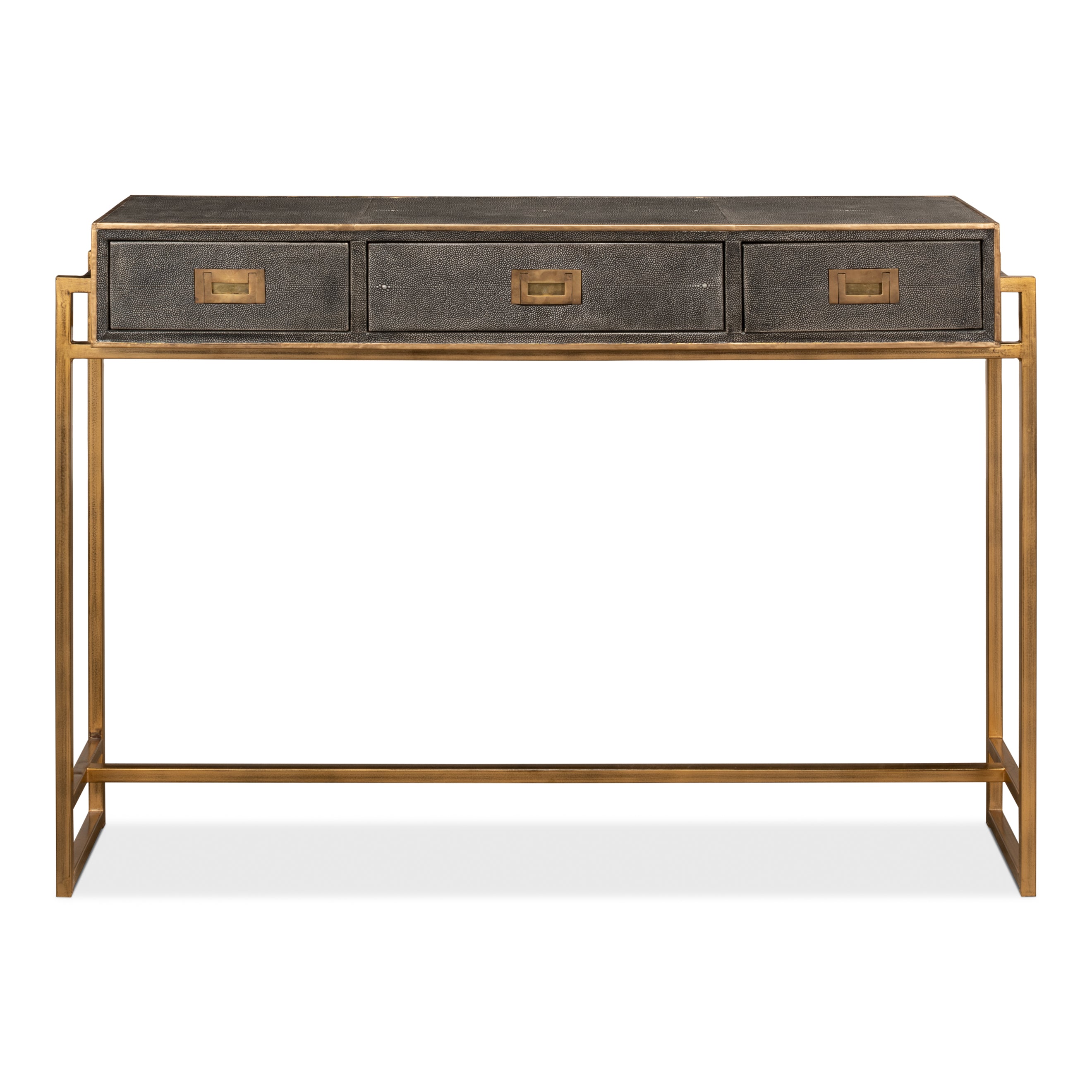 Shagreen Gold & Gray Console