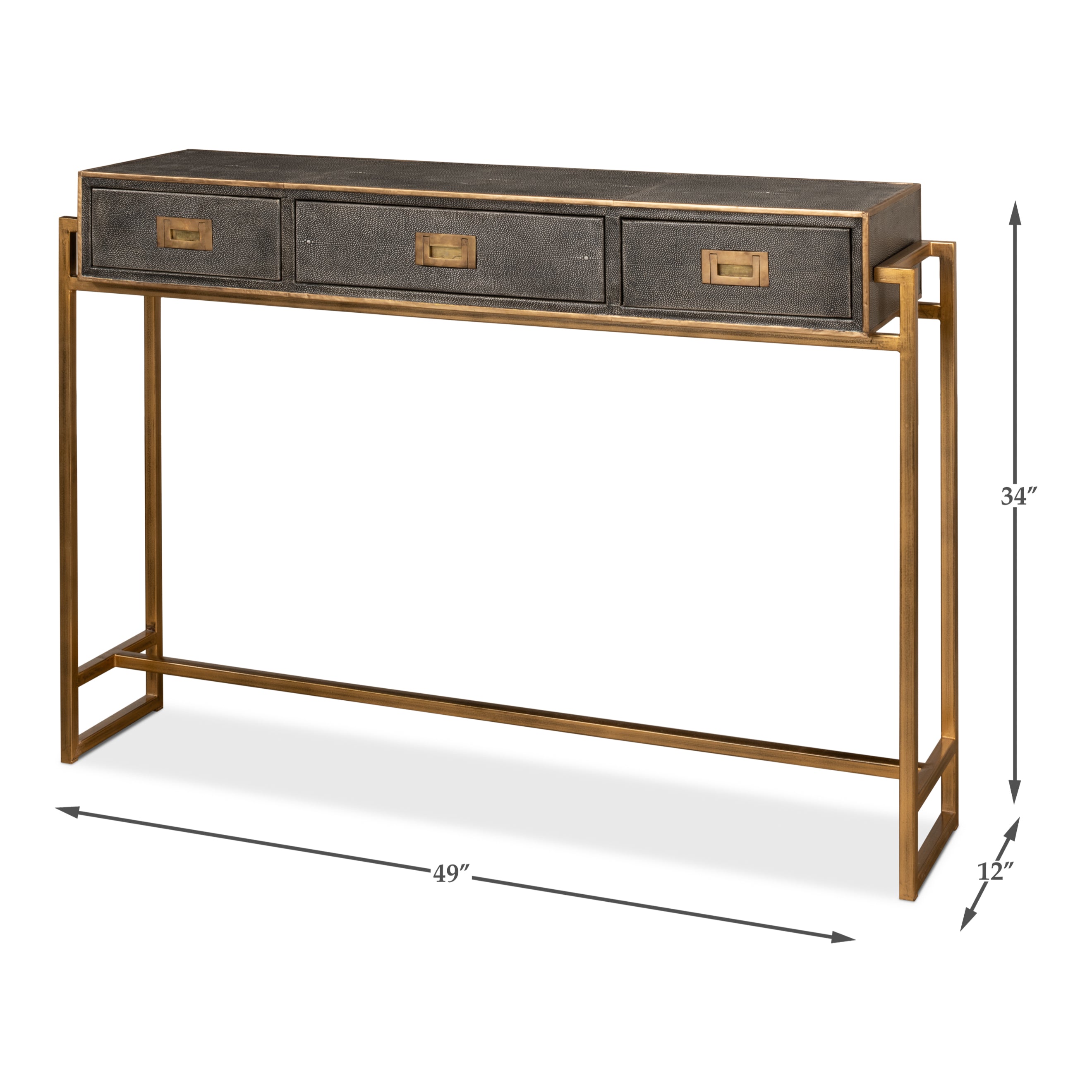 Shagreen Gold & Gray Console