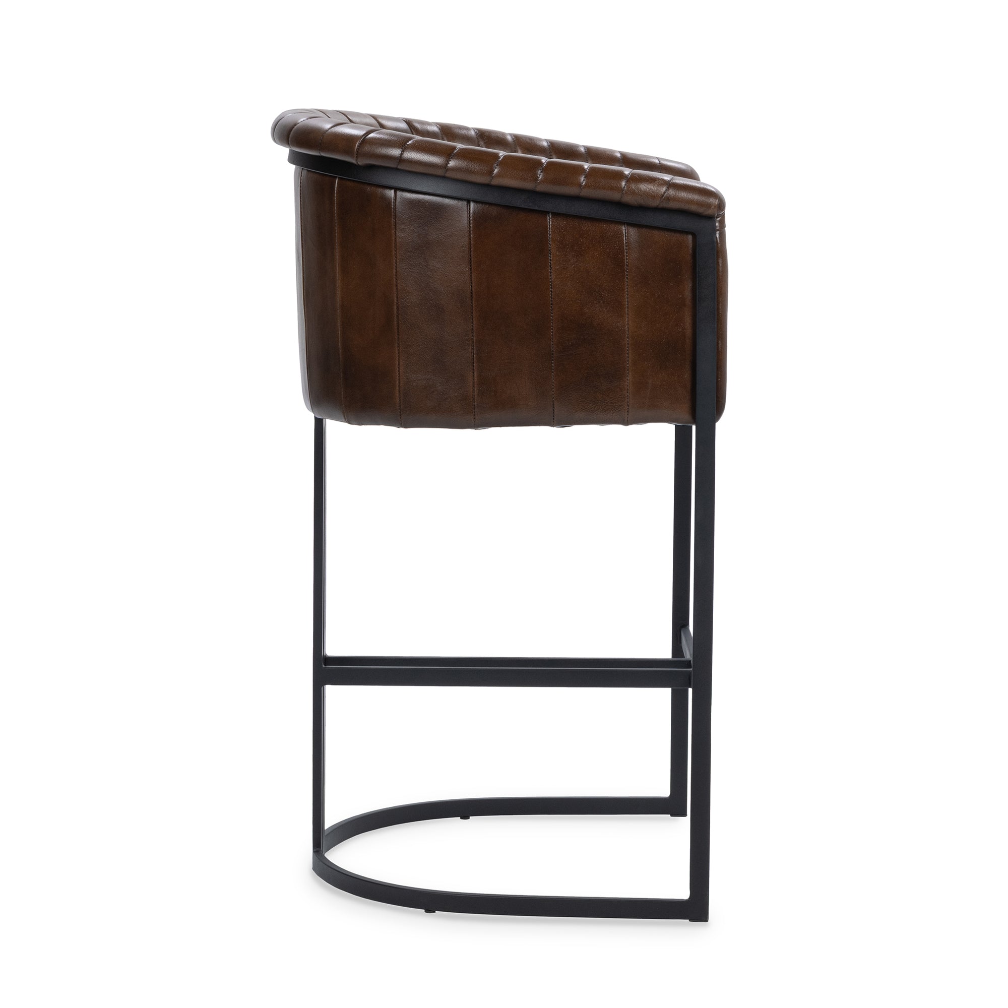 Seville Leather Bar Stool - Rustic Brown