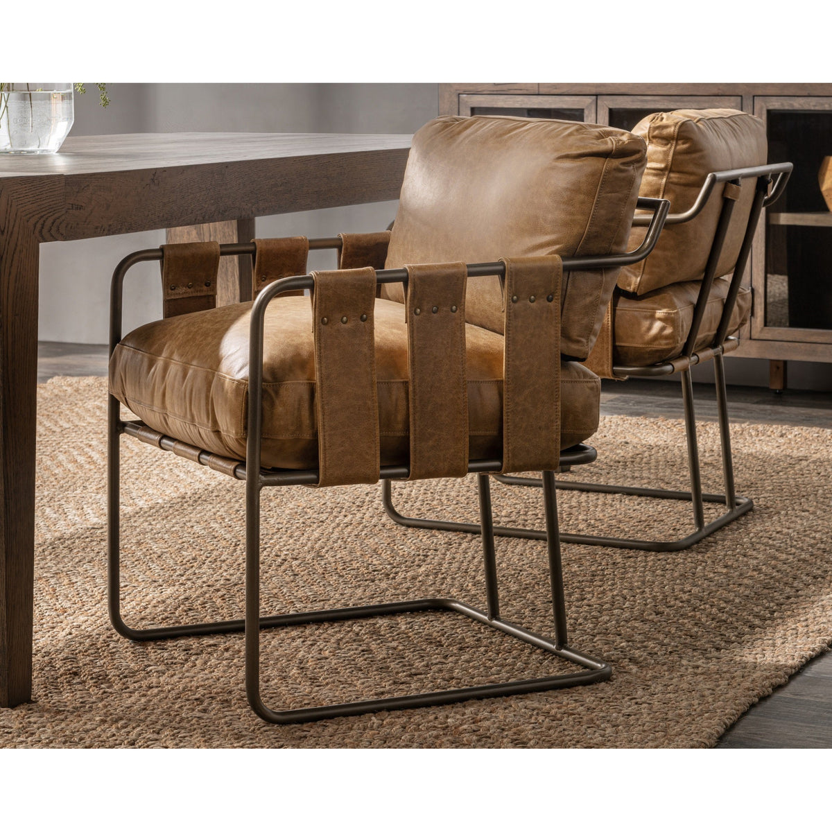 Strapling Leather Dining Chair