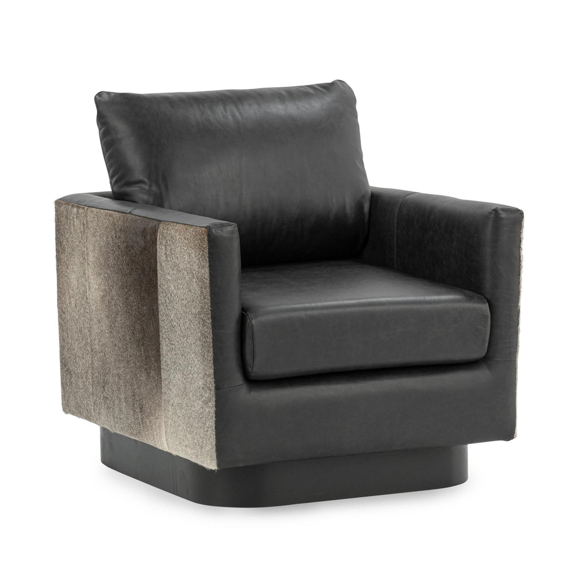 Lathe Leather/Hide Accent Chair