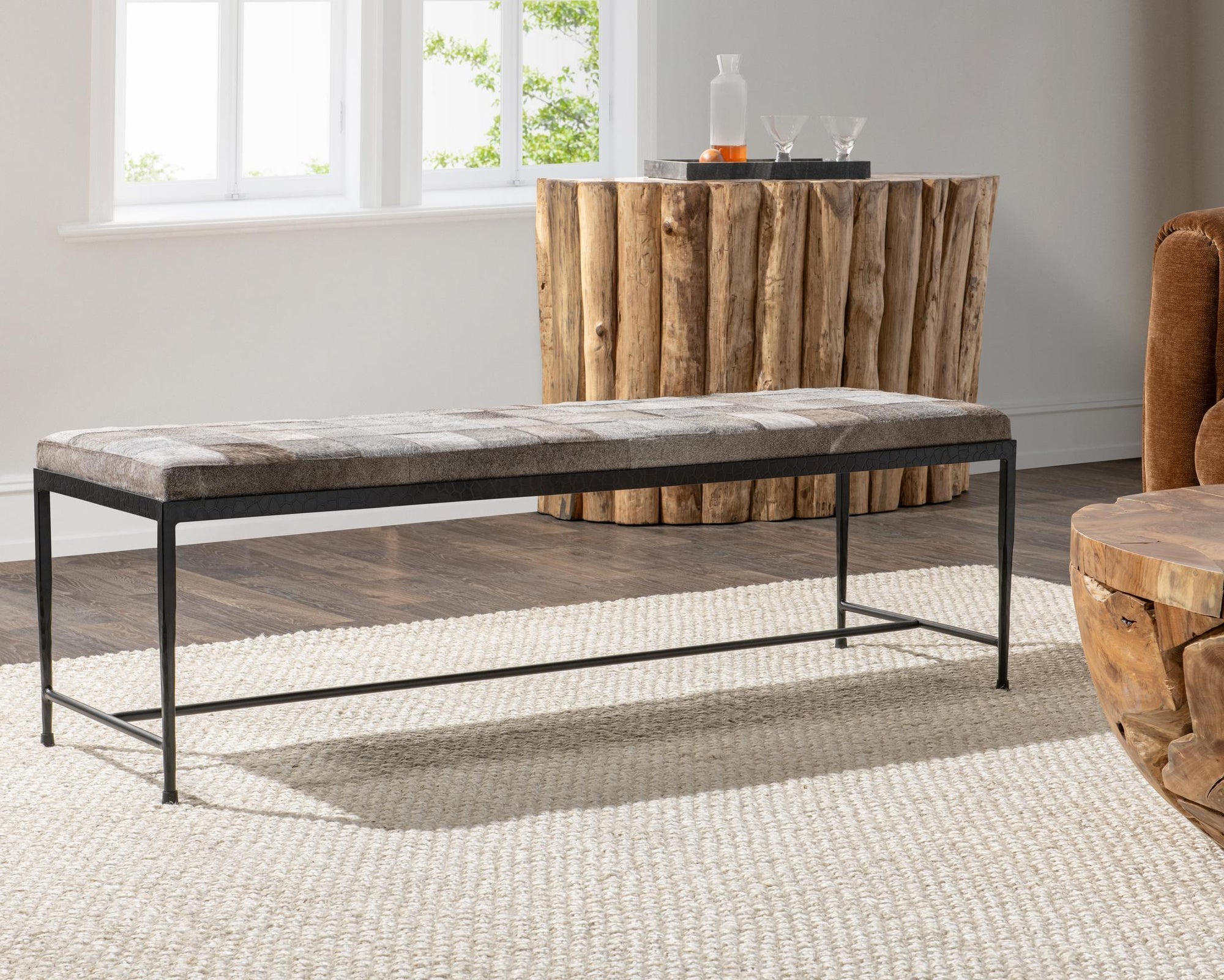Achen Hide 60" Bench