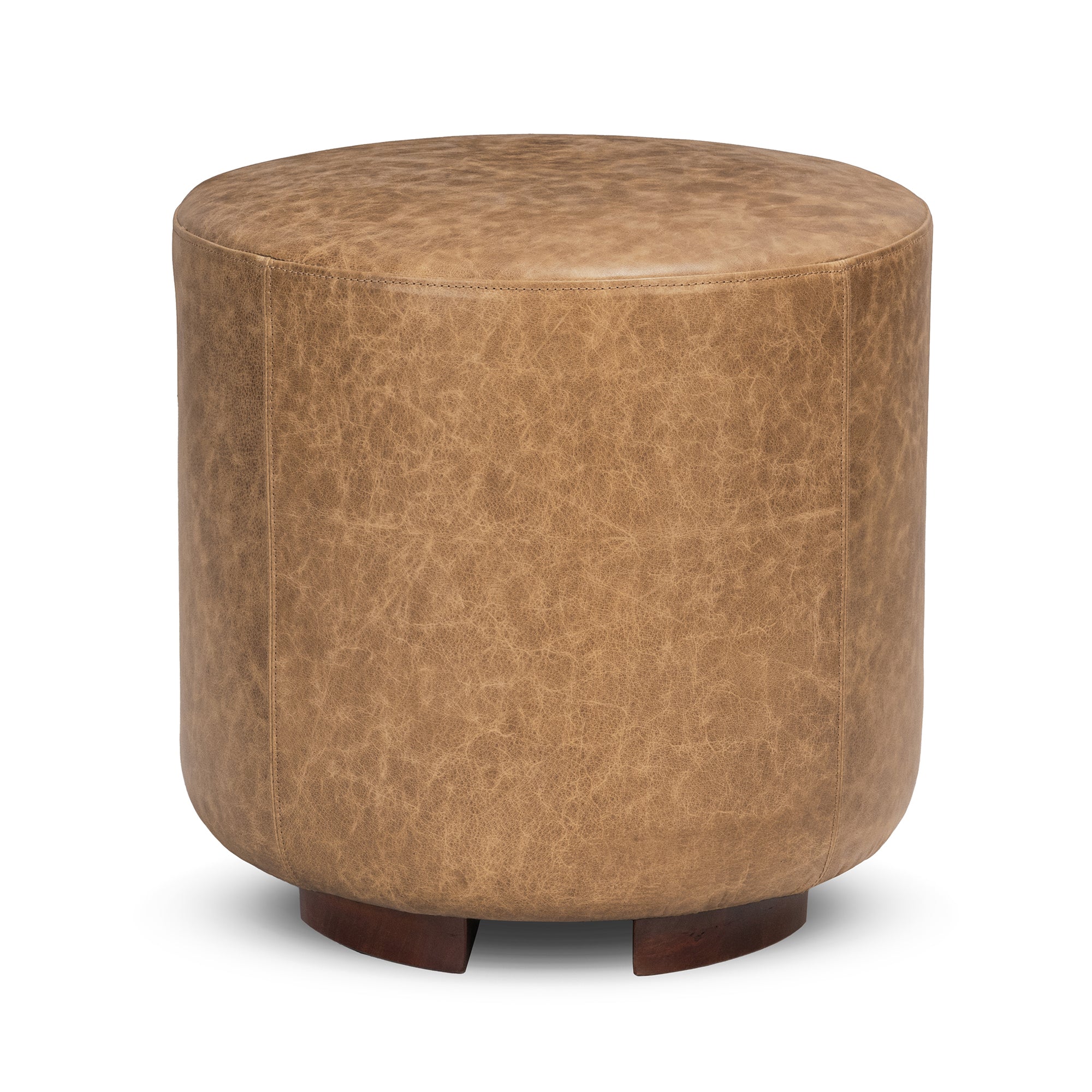 Millo 18" Round Ottoman - Sedona Brown