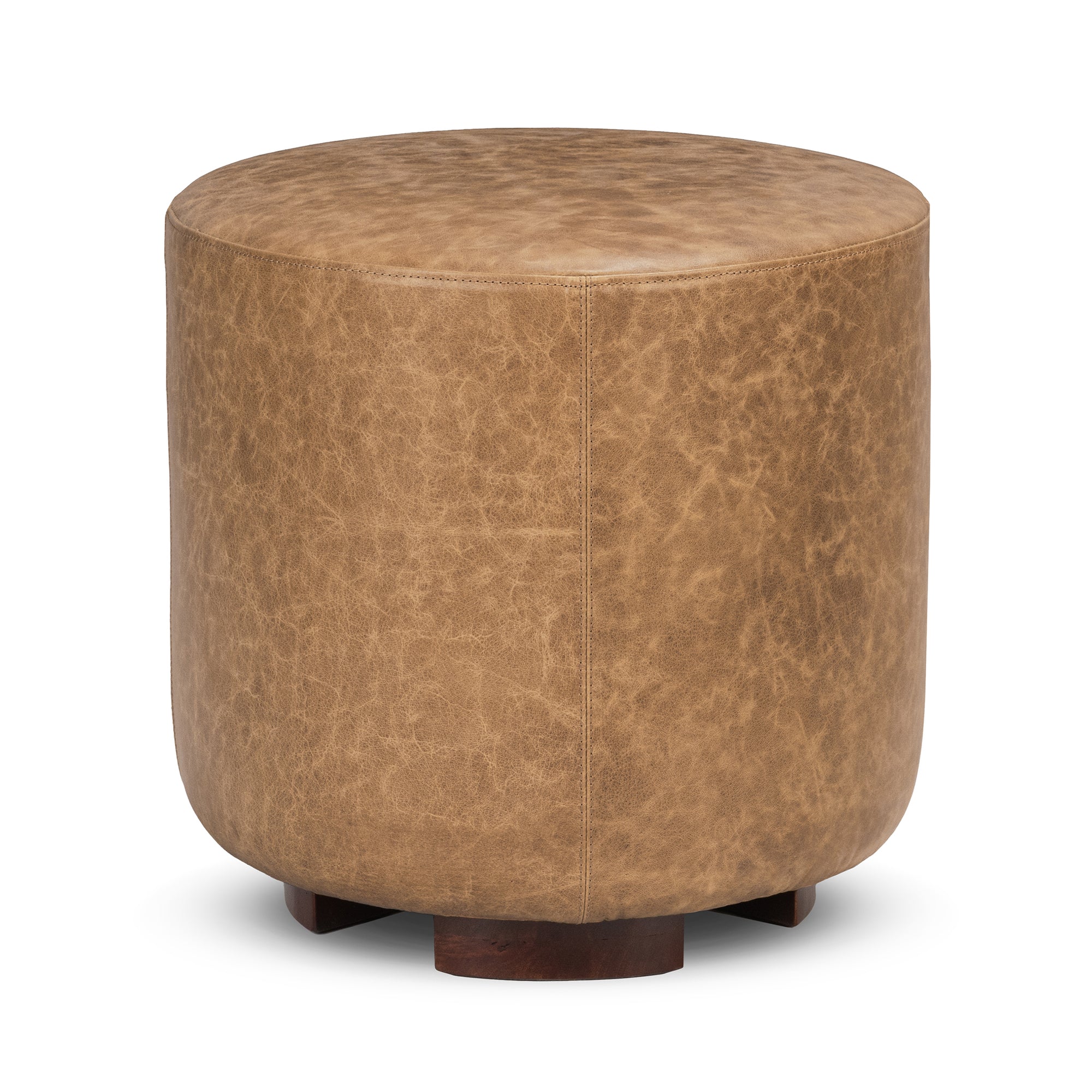 Millo 18" Round Ottoman - Sedona Brown