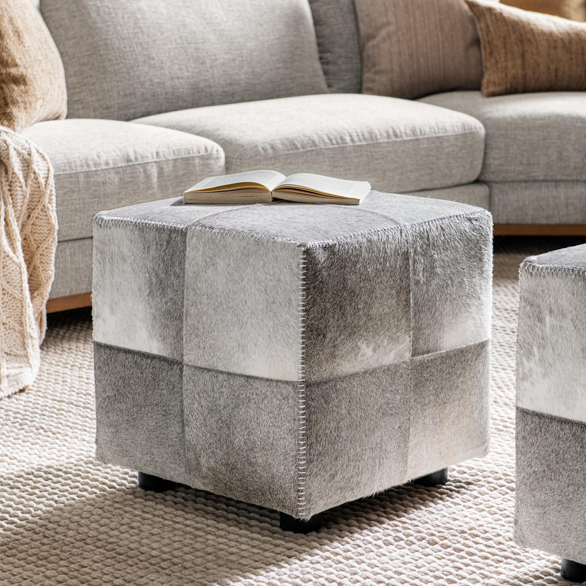 Landyn 18" Square Ottoman - Sparrow Gray
