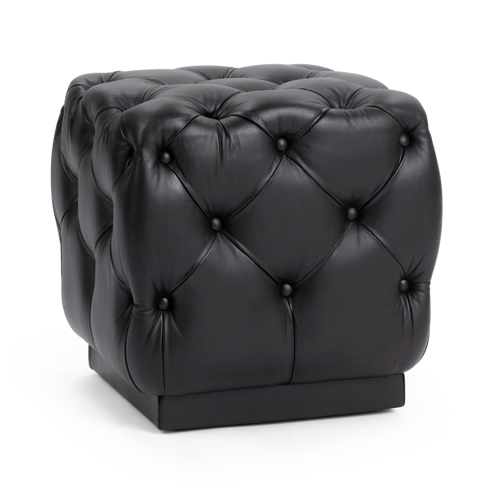 Briar 18" Square Ottoman - Midnight Raven