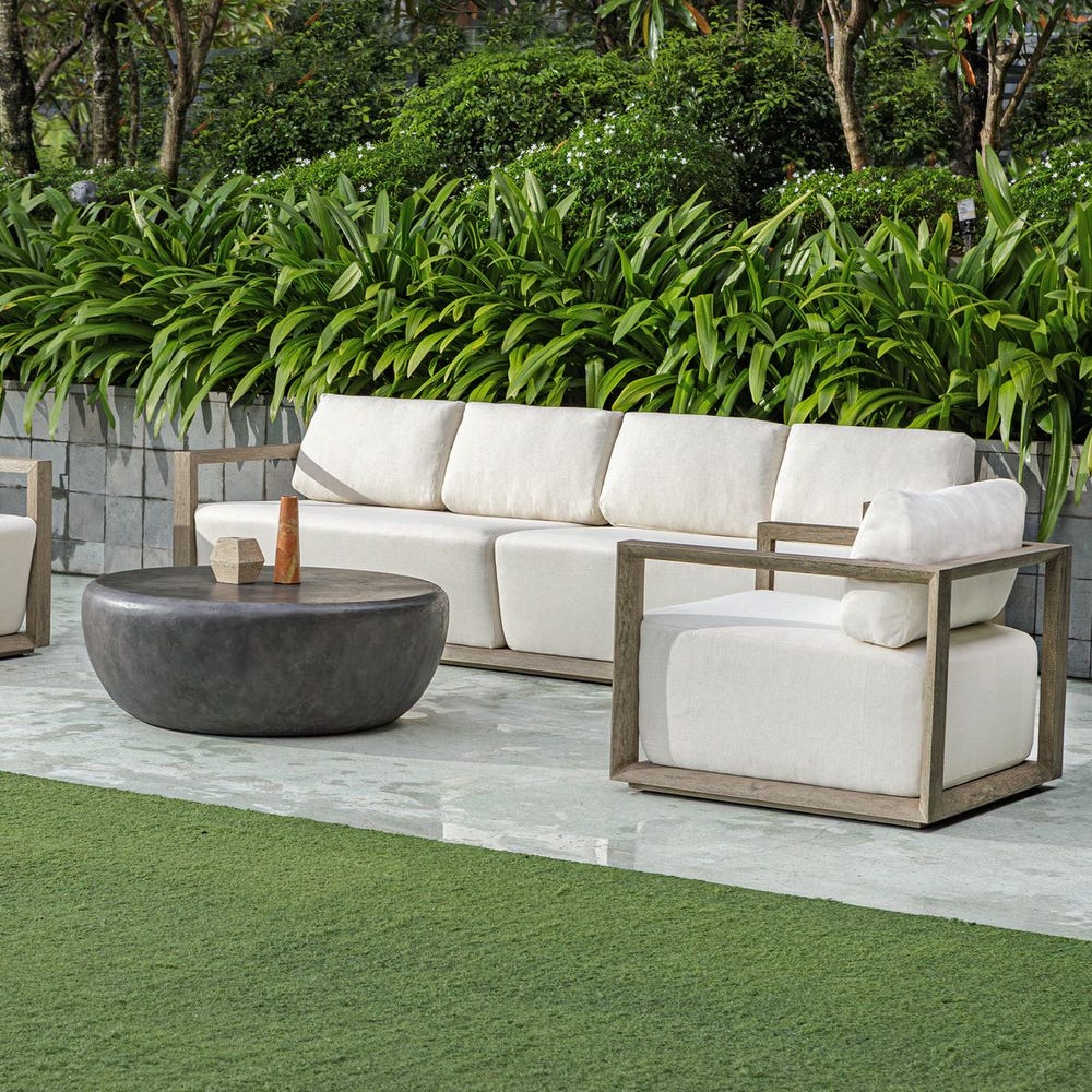 Uttermost Remsen 107" Outdoor Gray Sofa