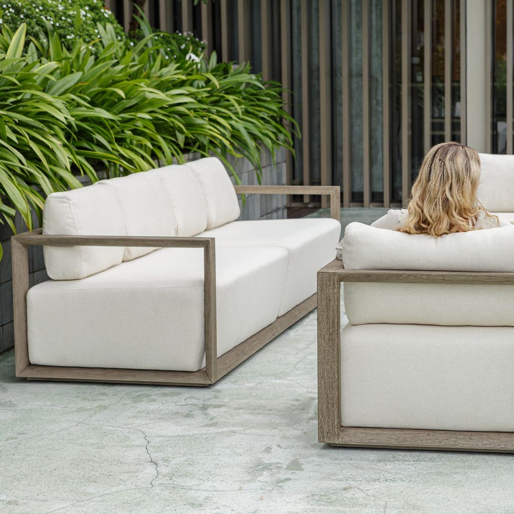 Uttermost Remsen 107" Outdoor Gray Sofa