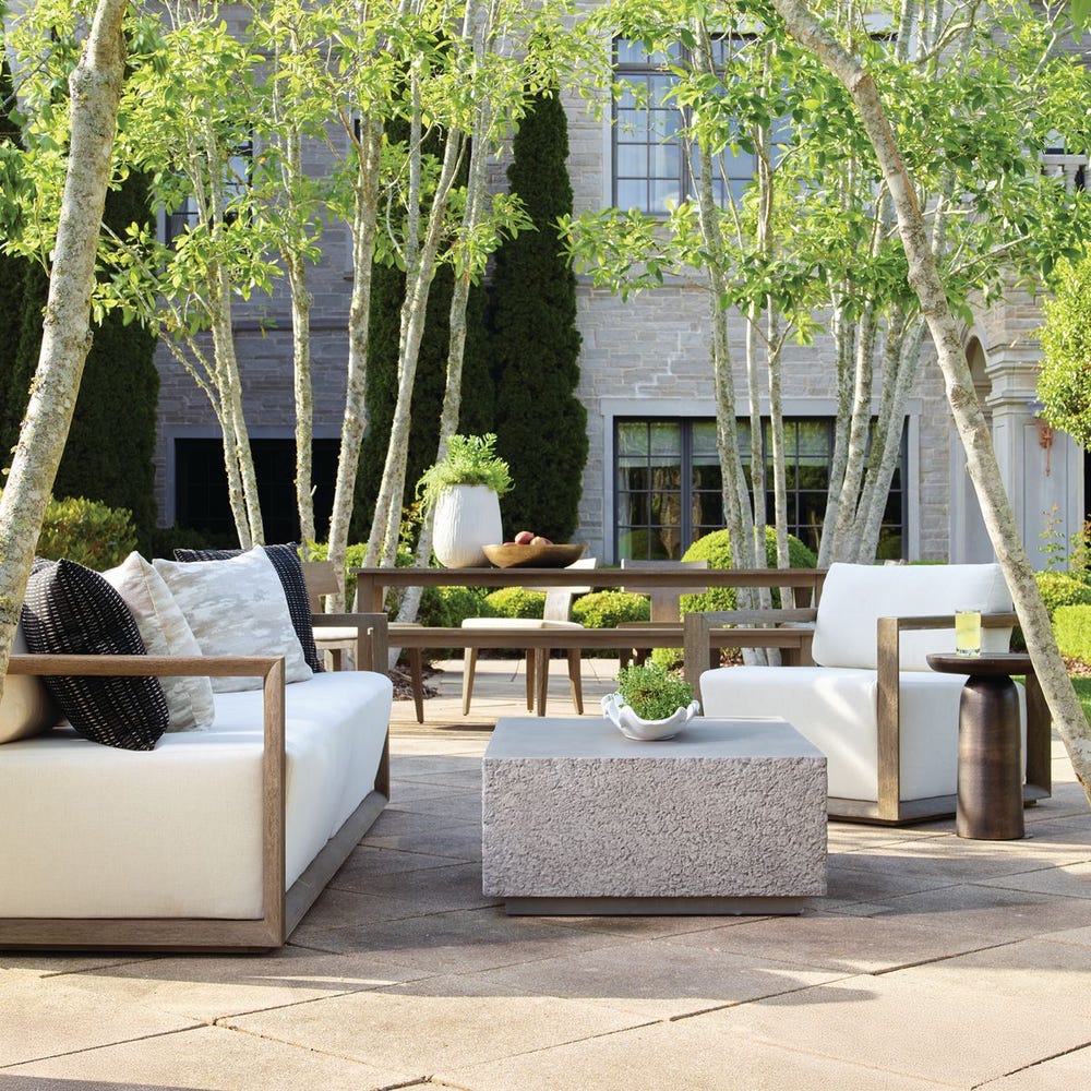 Uttermost Remsen 107" Outdoor Gray Sofa