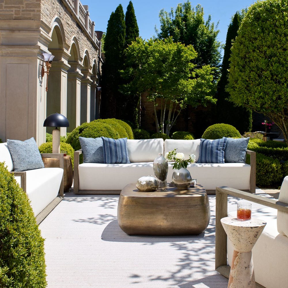 Uttermost Remsen 107" Outdoor Gray Sofa