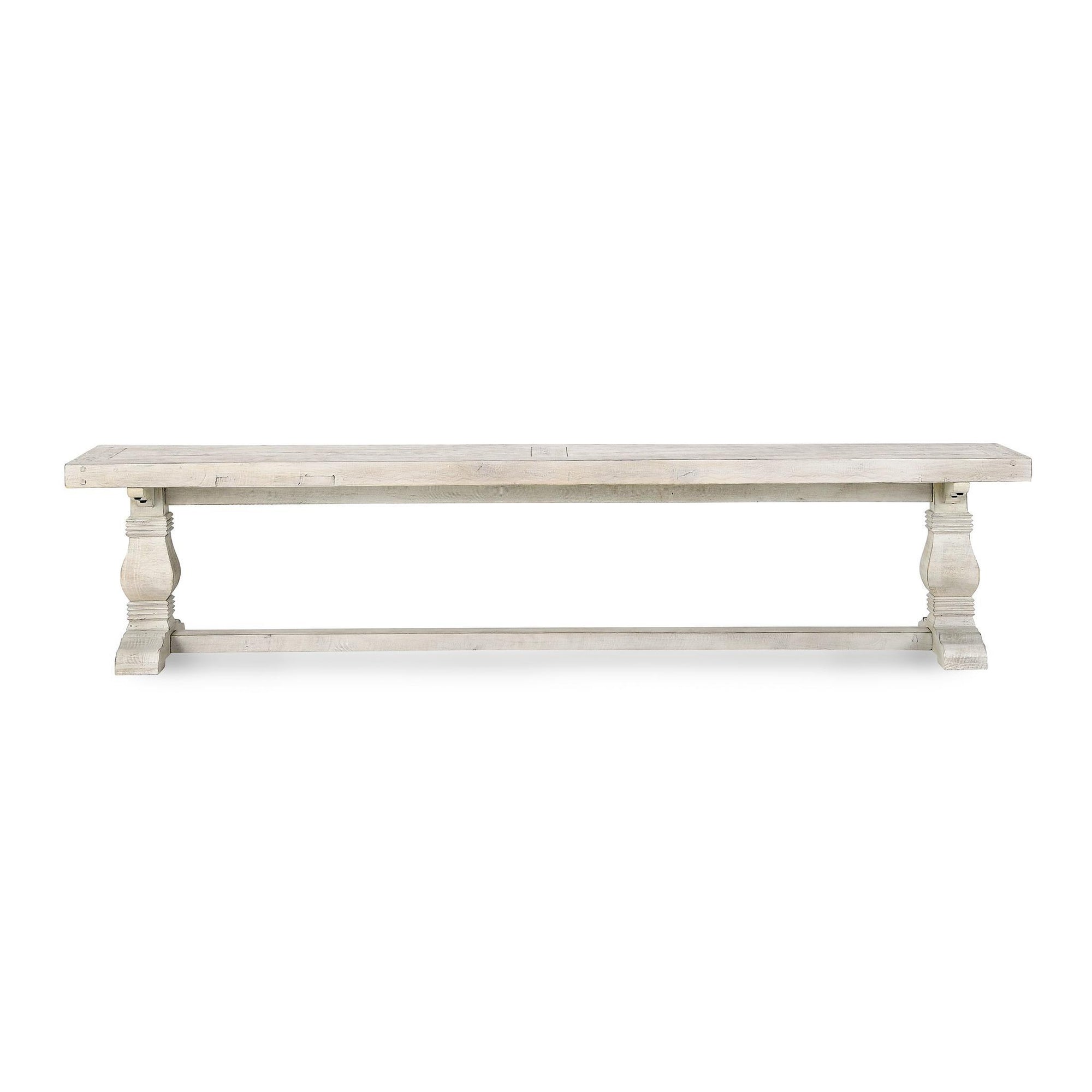 Caleb 83" Dining Bench - Distressed Ivory