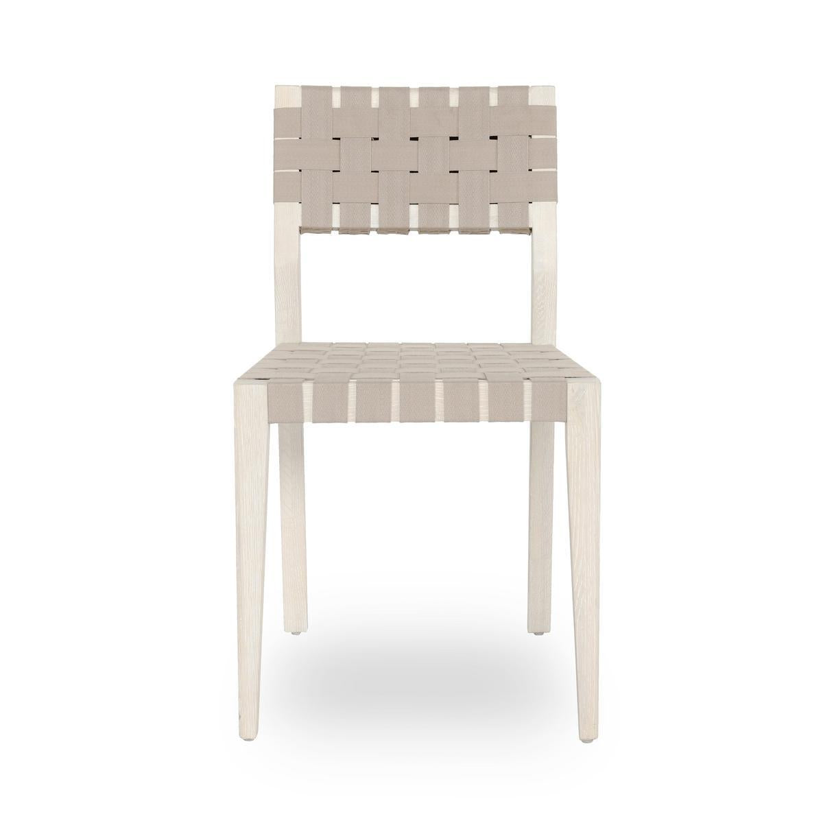Orlando Dining Chair Set of 2 - Milk White with Taupe