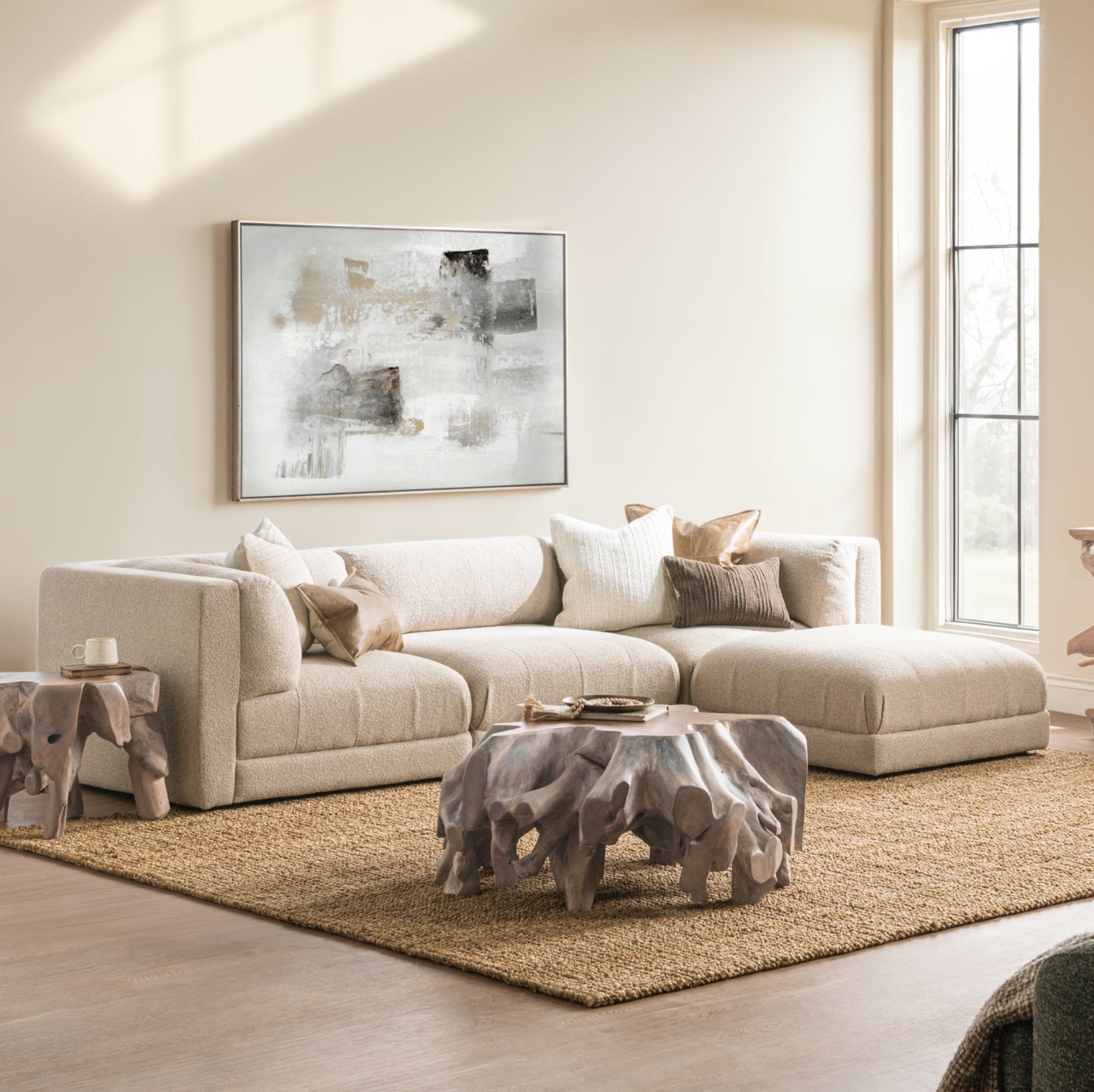 Adalynne Ottoman - Buttermilk