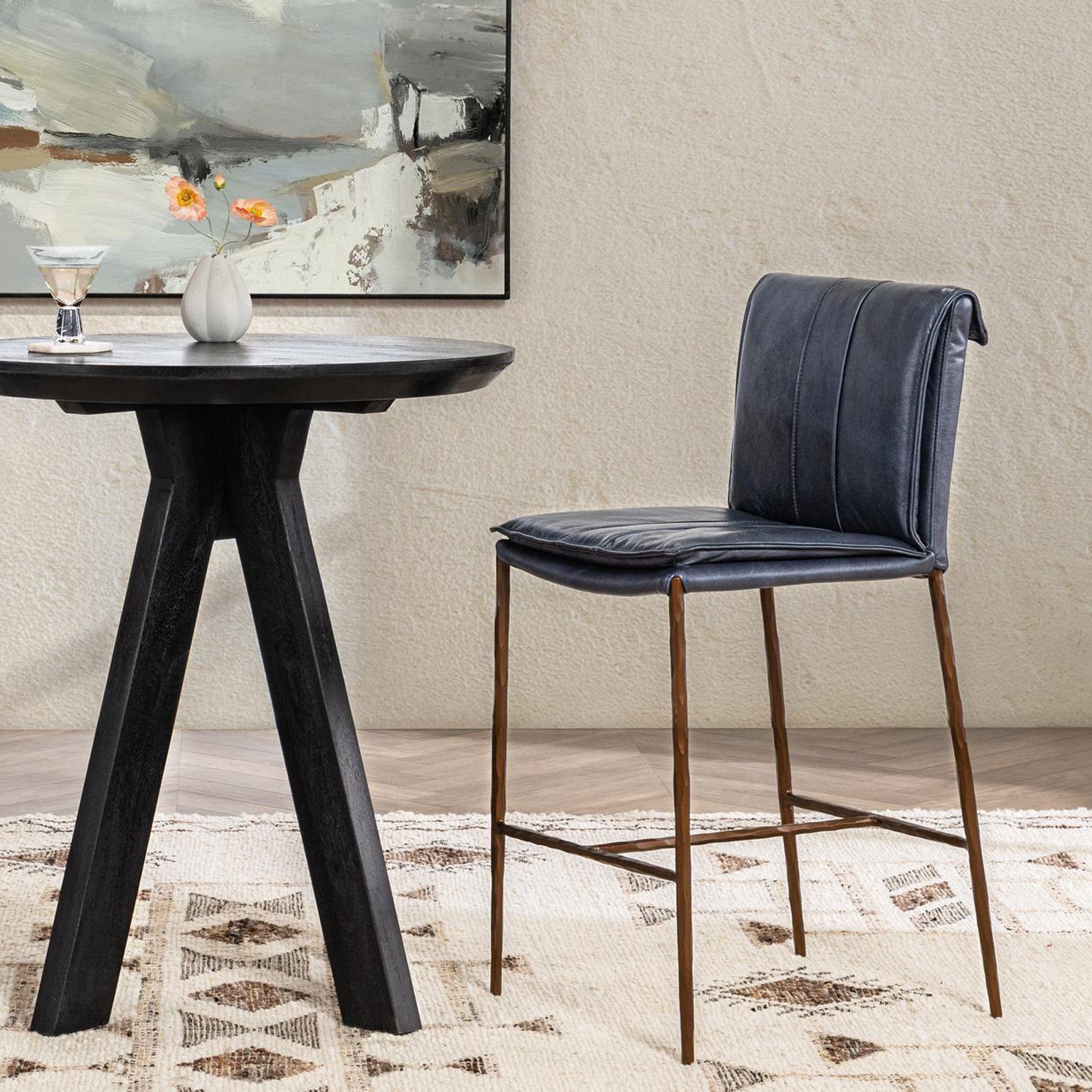 Mayer Leather Counter Stool