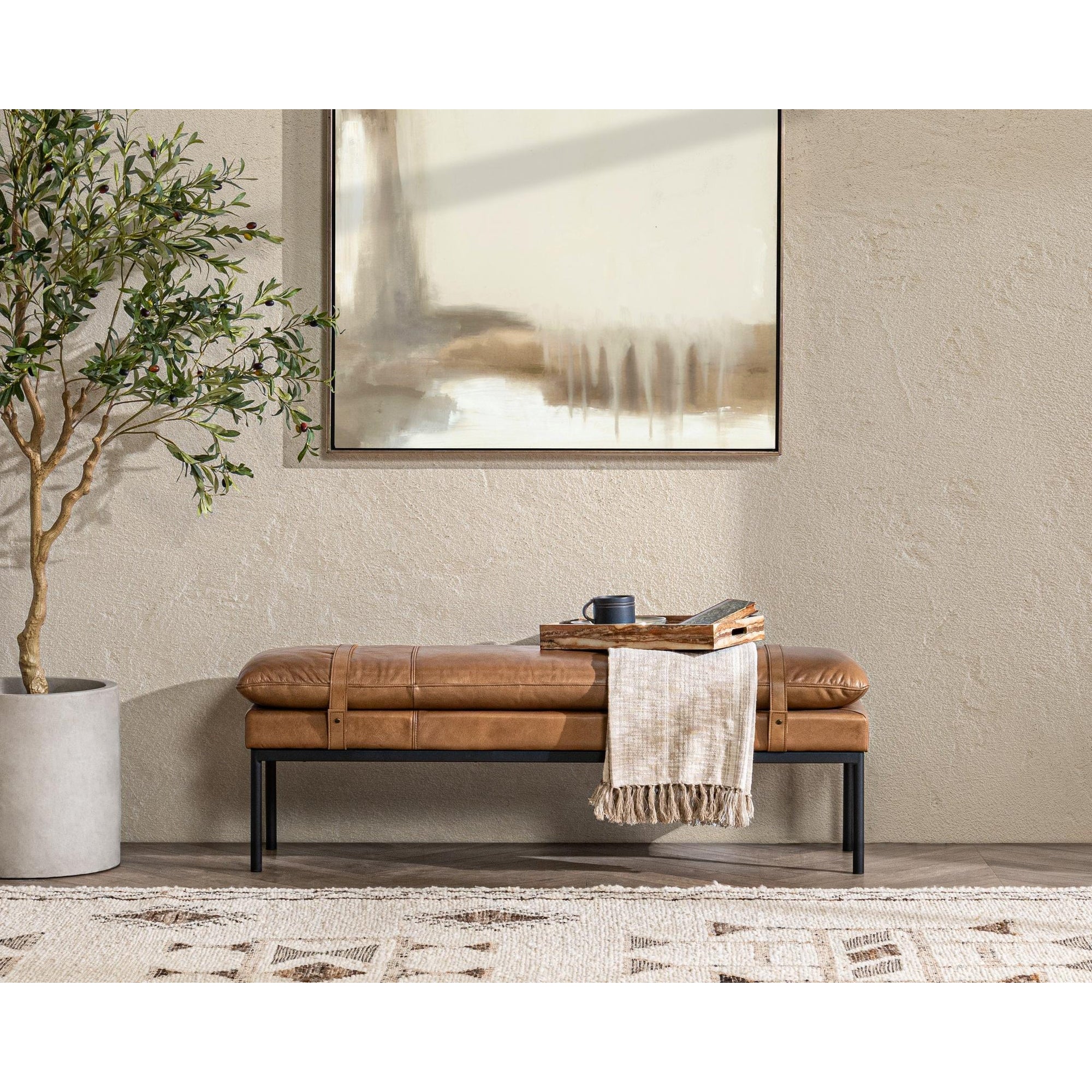 Celiah Accent Bench - Tan