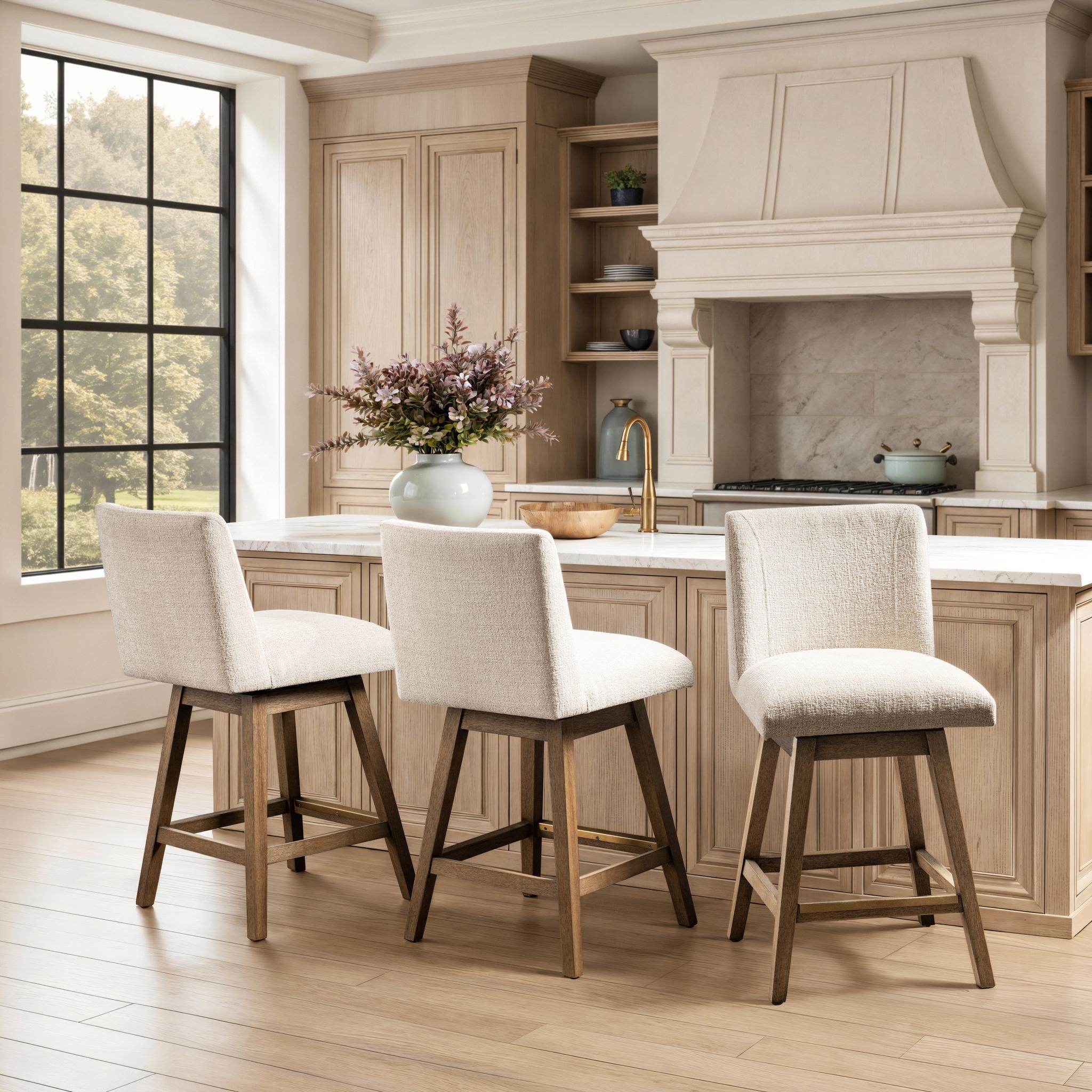 Ava Swivel Counter Stool - Vanilla Oat