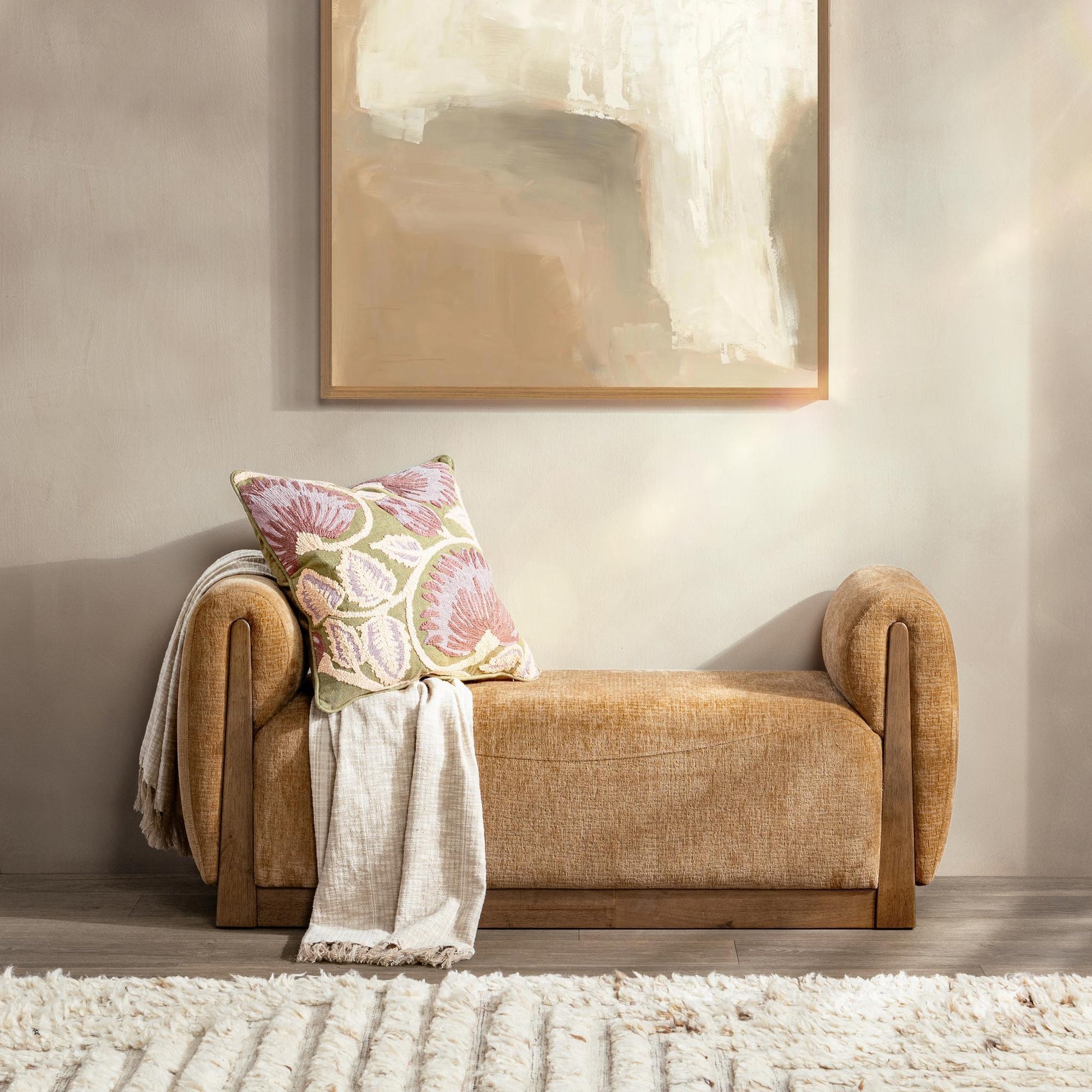 Soraya Accent Bench - Spiced Amber