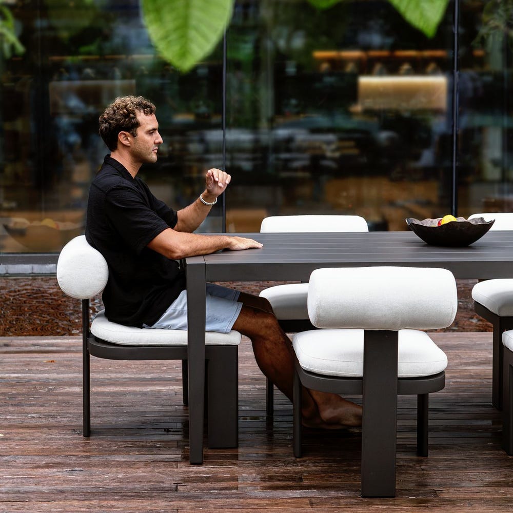 Uttermost Bolster Back White Outdoor Dining Chair