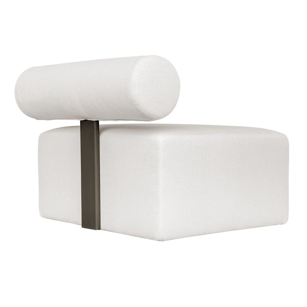Uttermost Bolster Back White Armless Outdoor Sofa