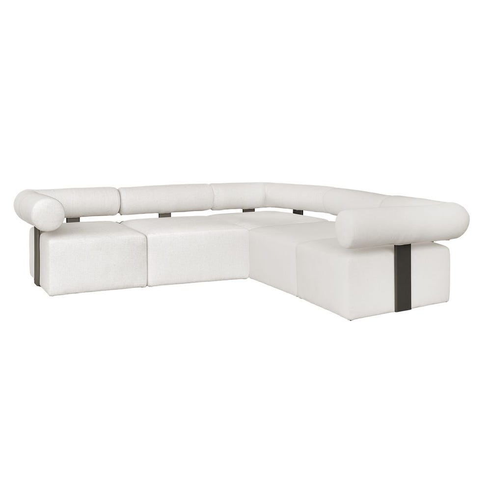 Uttermost Bolster Back White Armless Outdoor Sofa
