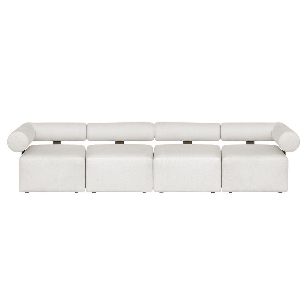 Uttermost Bolster Back White Armless Outdoor Sofa