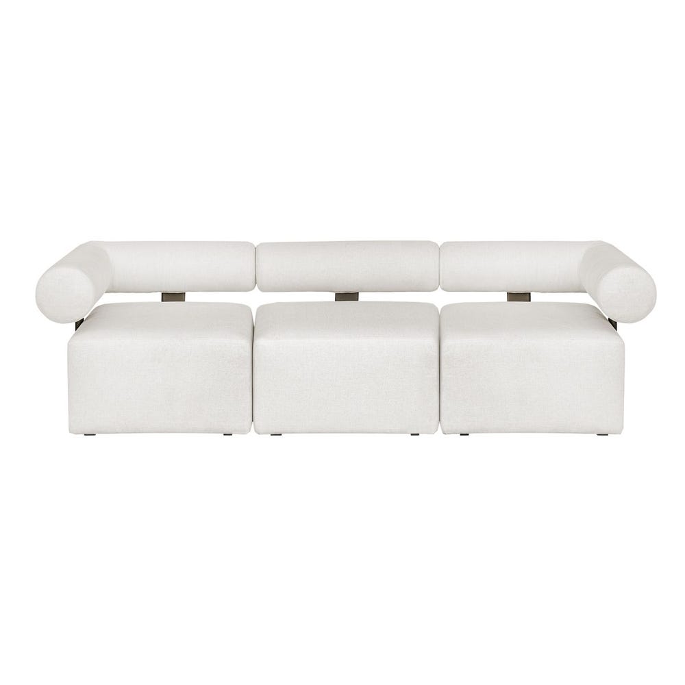 Uttermost Bolster Back White Armless Outdoor Sofa