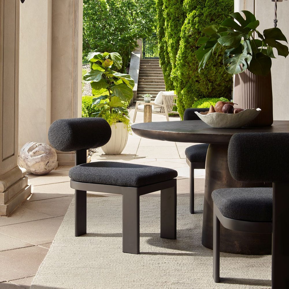 Uttermost Bolster Back Charcoal Outdoor Dining Chair