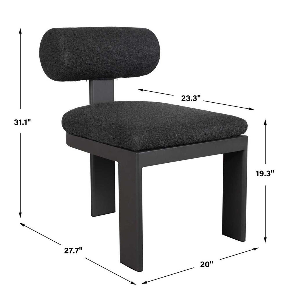 Uttermost Bolster Back Charcoal Outdoor Dining Chair